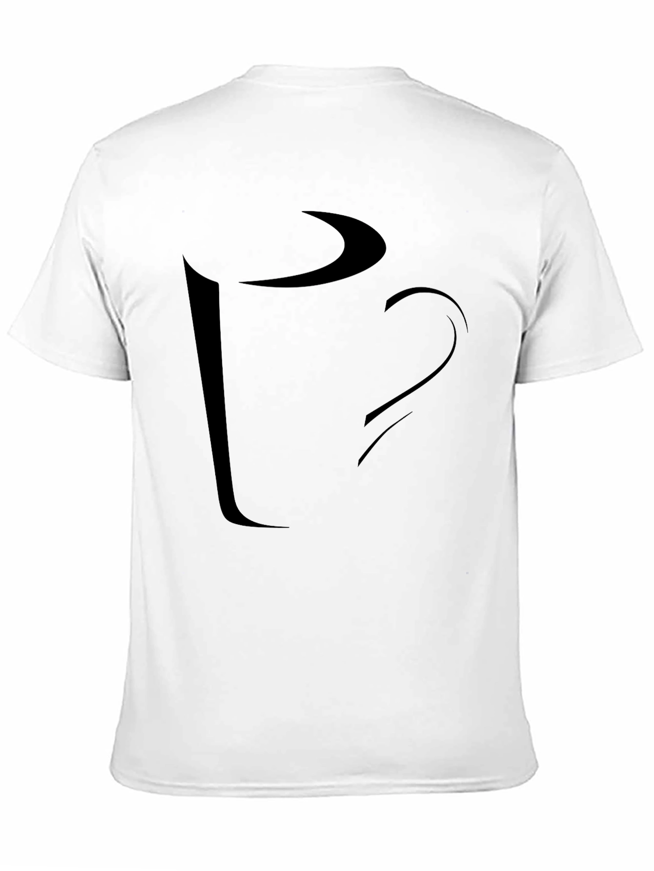 Abstract Coffee Cup Graphic Tee - Casual Black T-Shirt