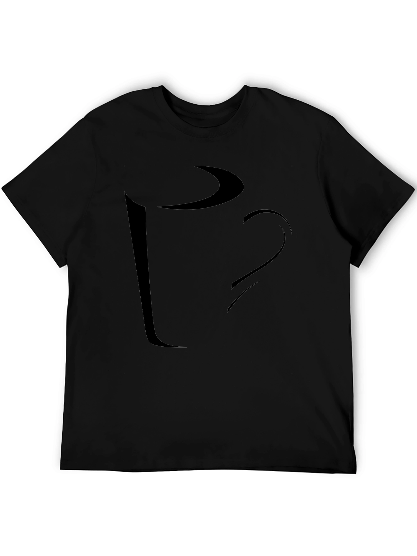 Abstract Coffee Cup Graphic Tee - Casual Black T-Shirt