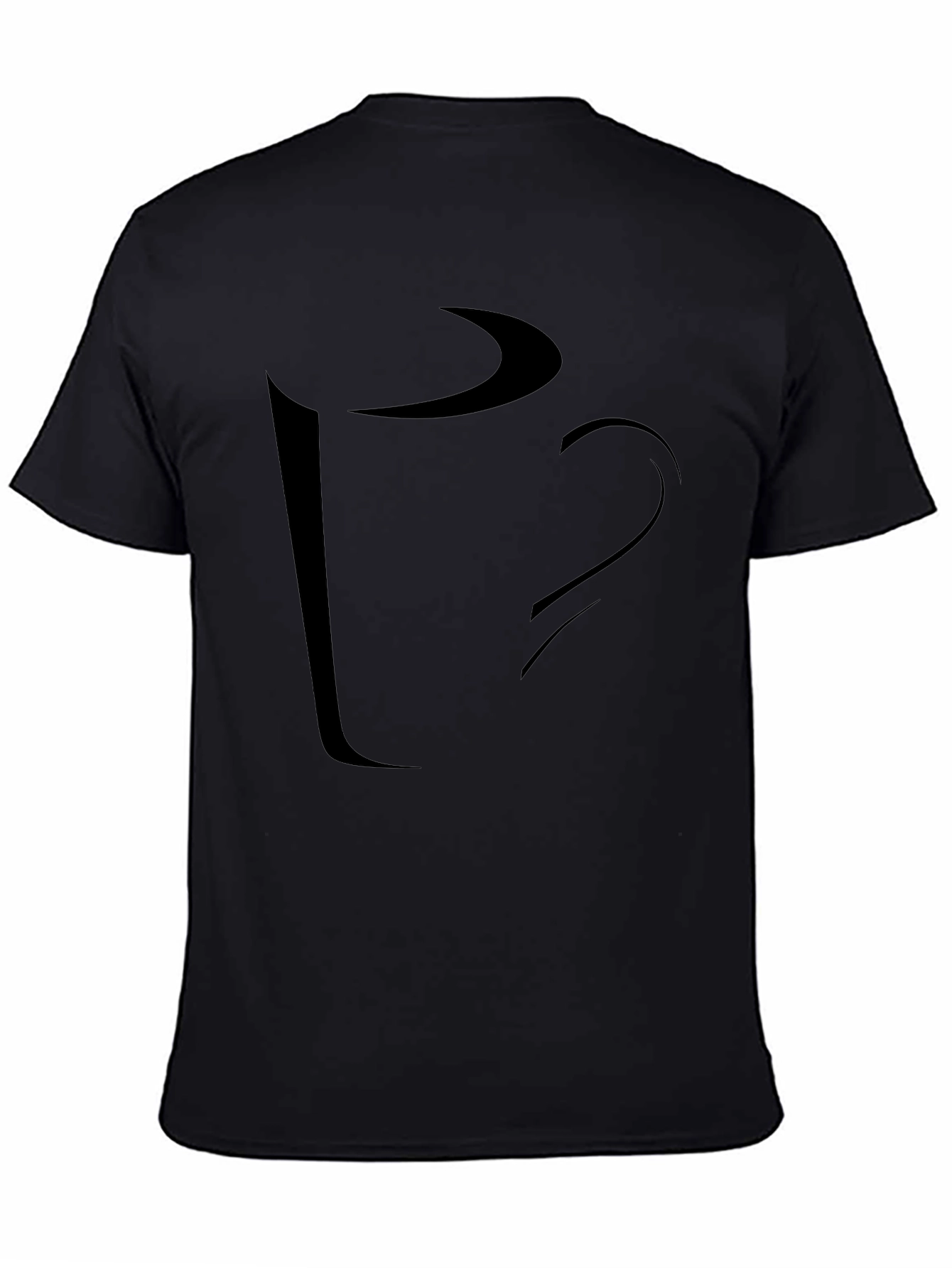 Abstract Coffee Cup Graphic Tee - Casual Black T-Shirt
