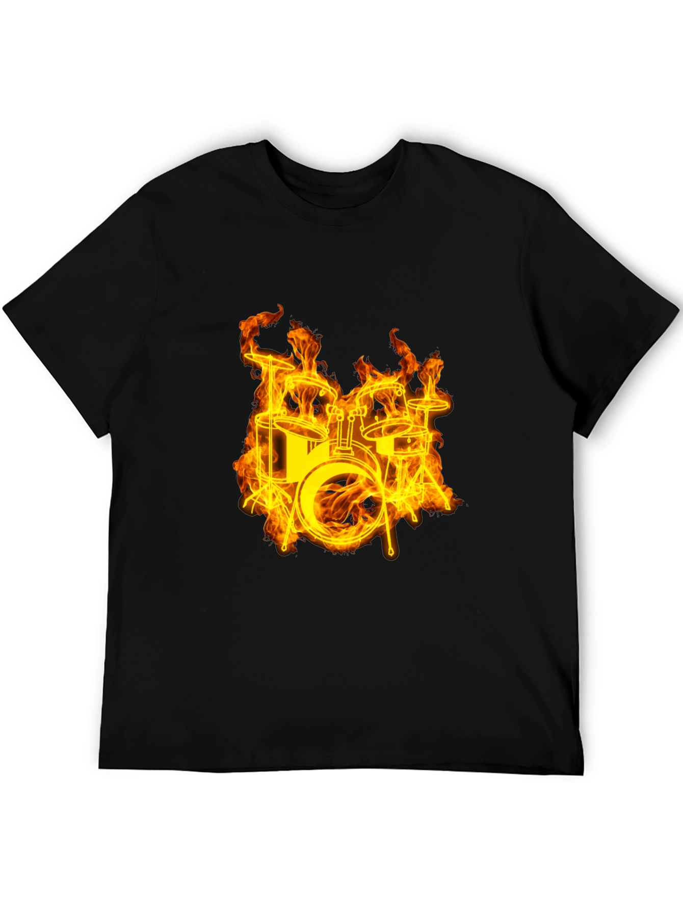 Flaming Drums Black T-Shirt