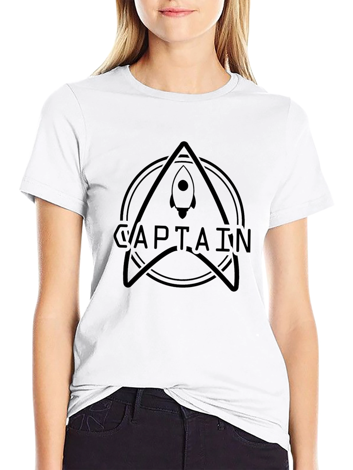 Captain Rocket Graphic T-Shirt - Black Cotton Blend