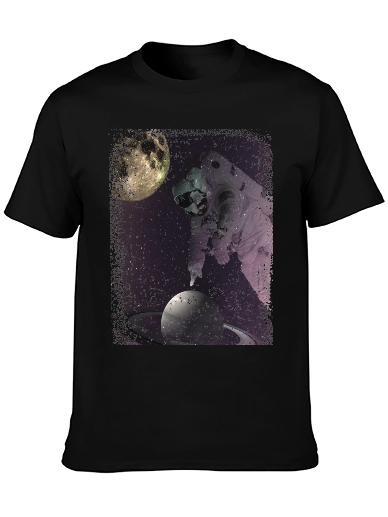 Astronaut Space Saturn Graphic T-Shirt