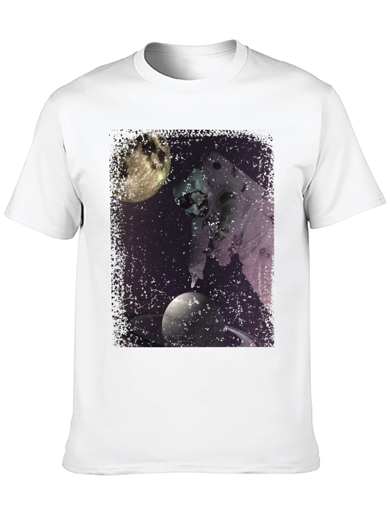 Astronaut Space Saturn Graphic T-Shirt