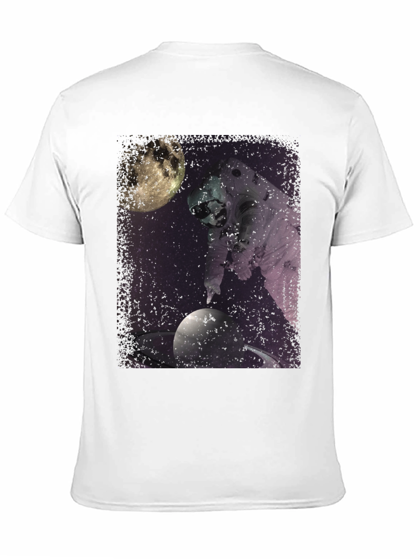 Astronaut Space Saturn Graphic T-Shirt