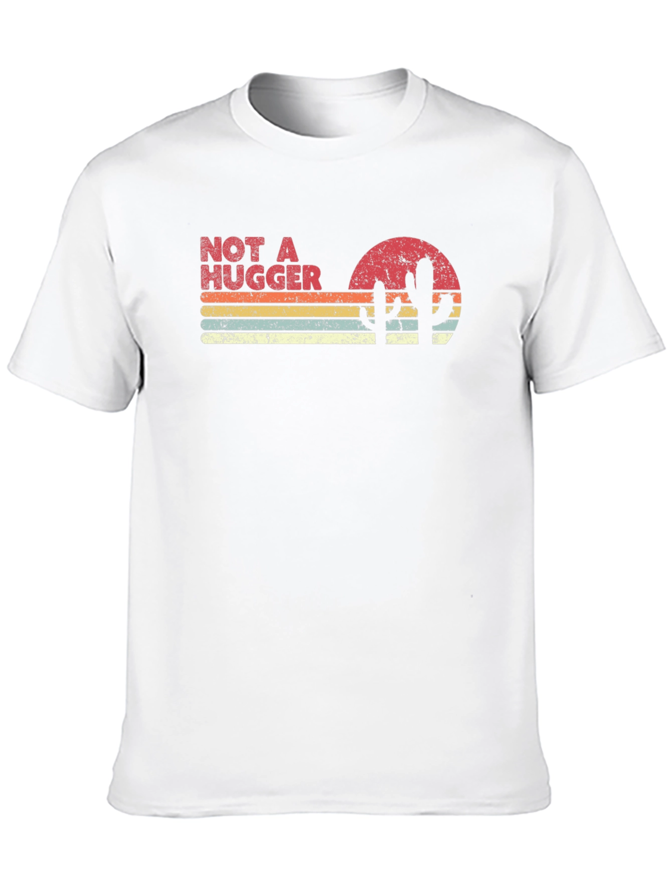 Not a Hugger Retro T-Shirt Cactus Sunset