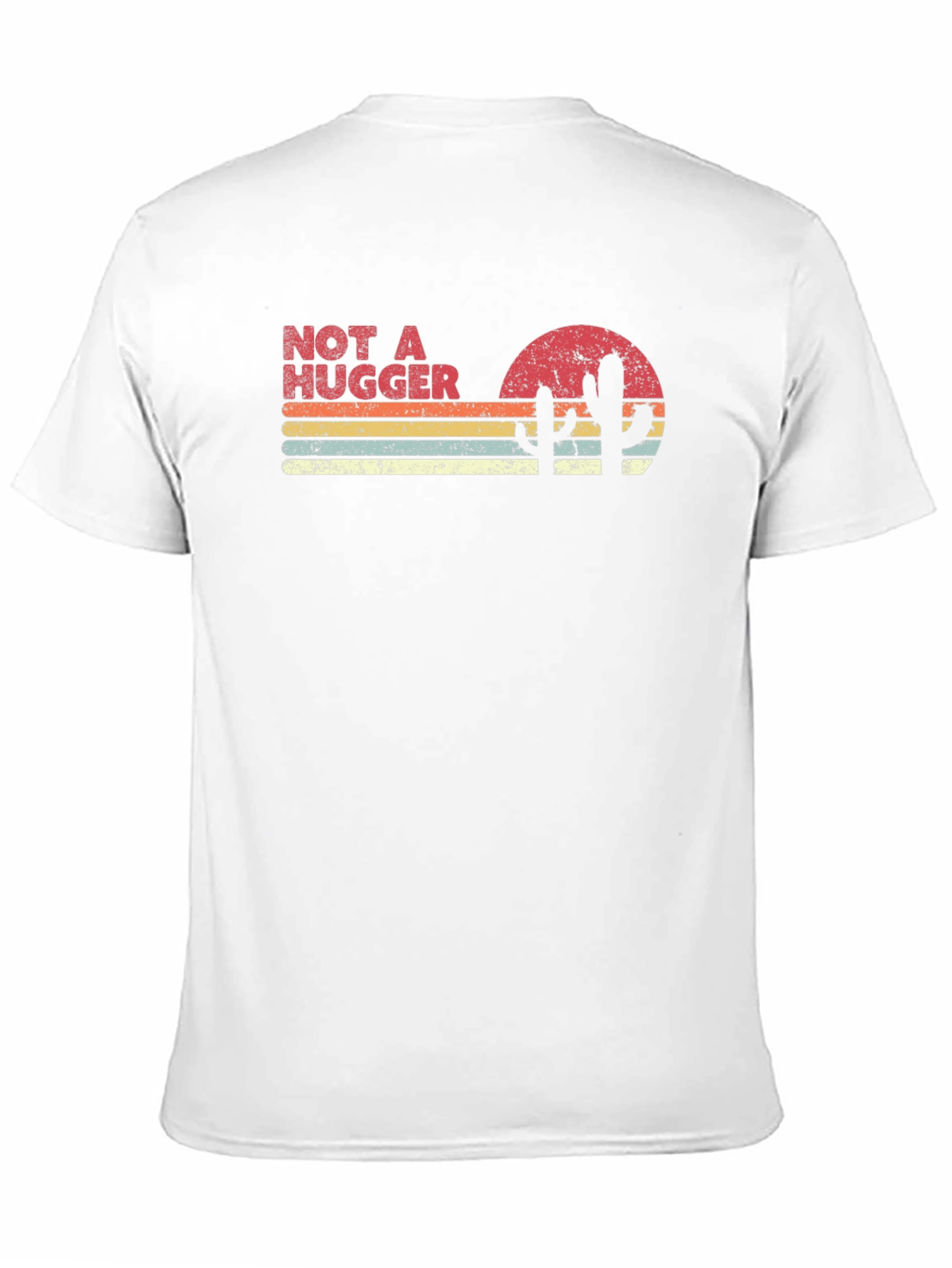 Not a Hugger Retro T-Shirt Cactus Sunset