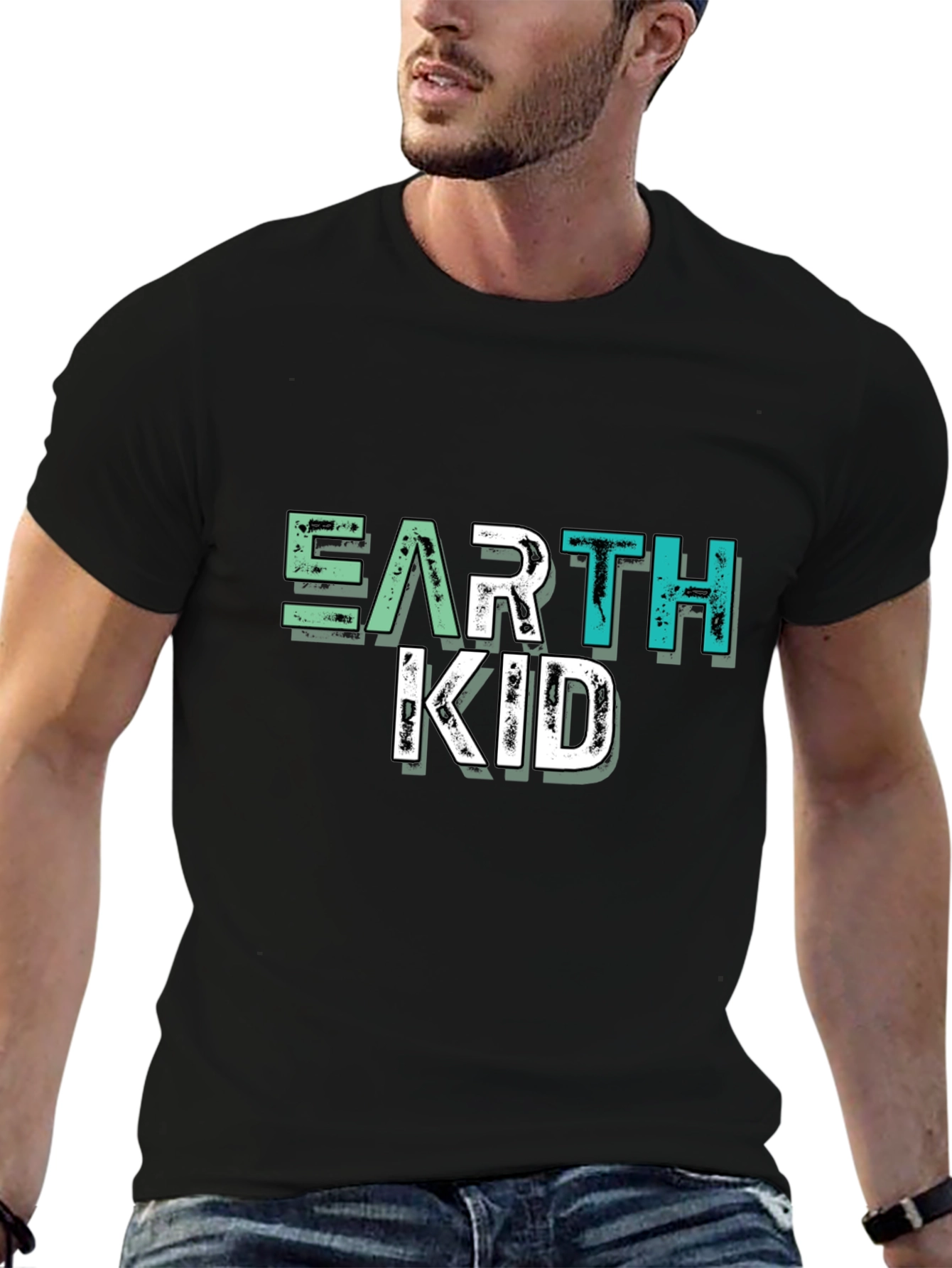 Earth Kid Graphic T-Shirt - Black