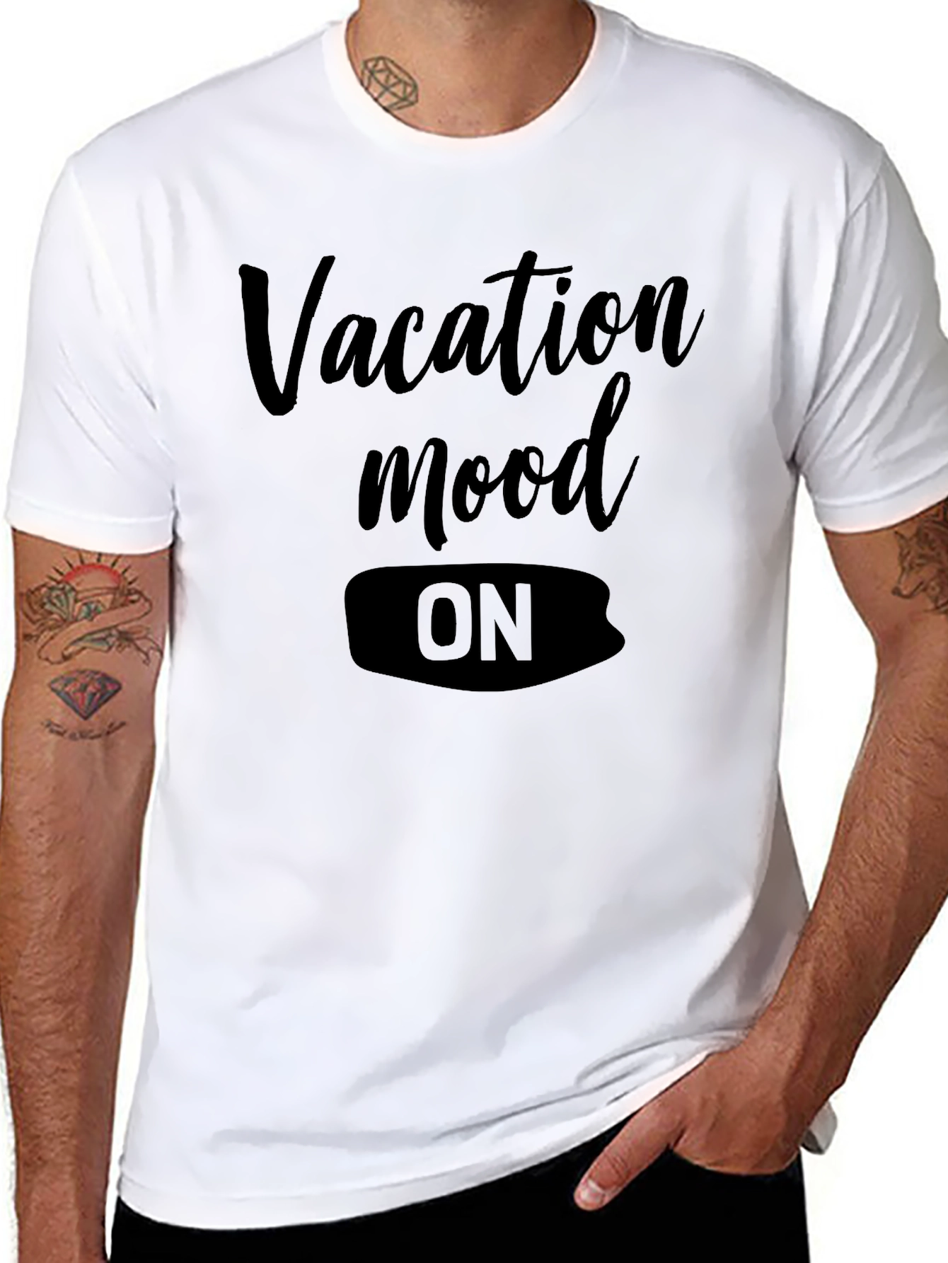 Vacation Mode ON Black T-Shirt