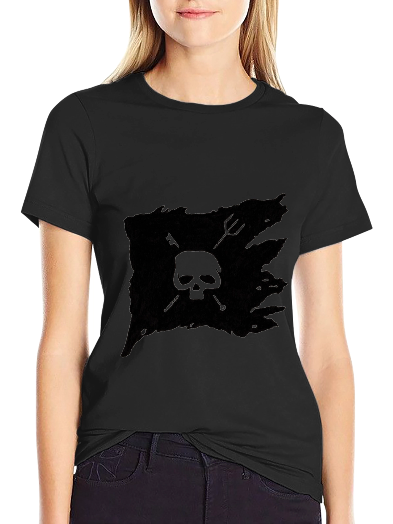 Black Pirate Flag Skull T-Shirt