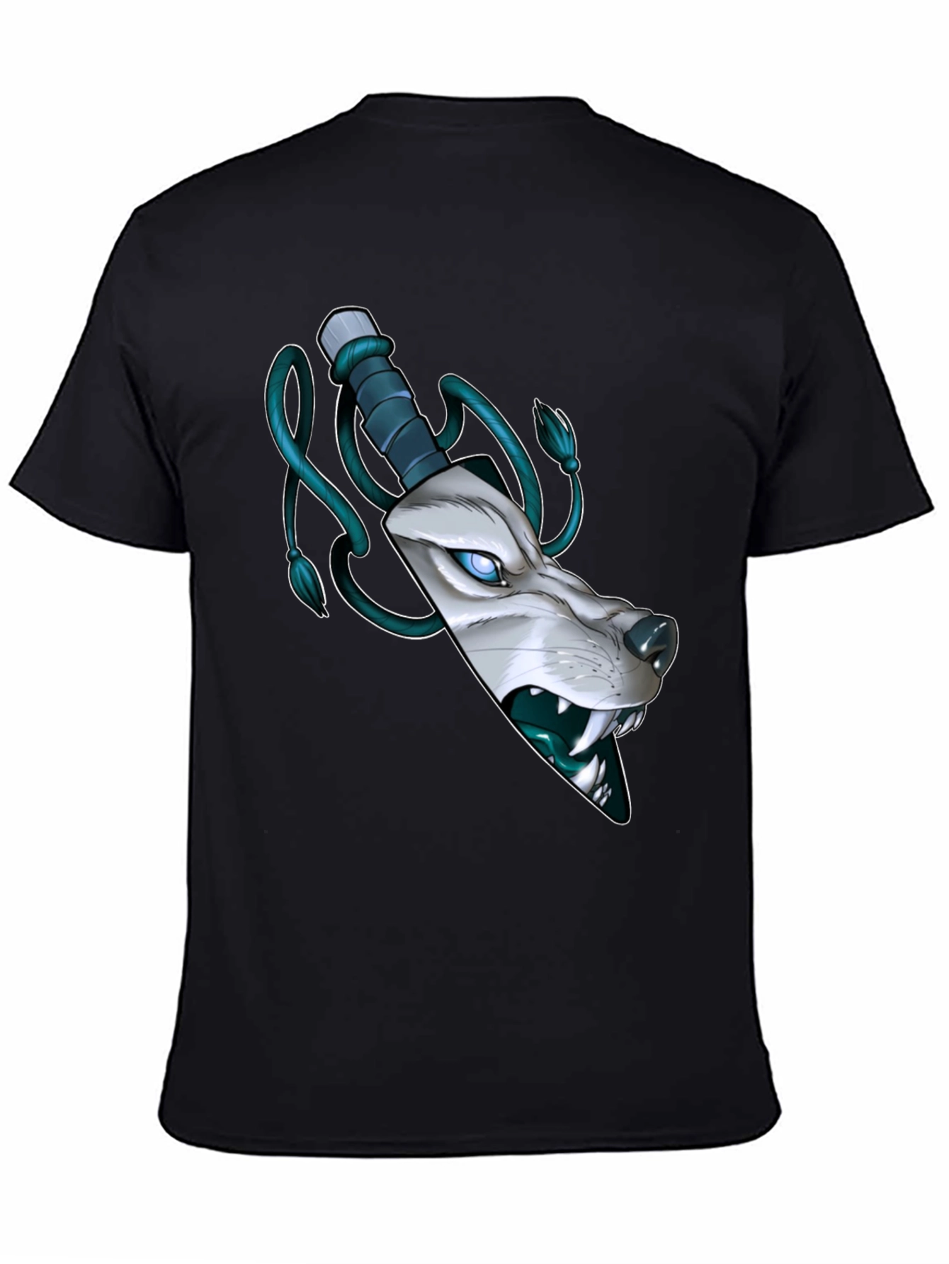 Wolf Knife Graphic Tee - Mens Black T-Shirt