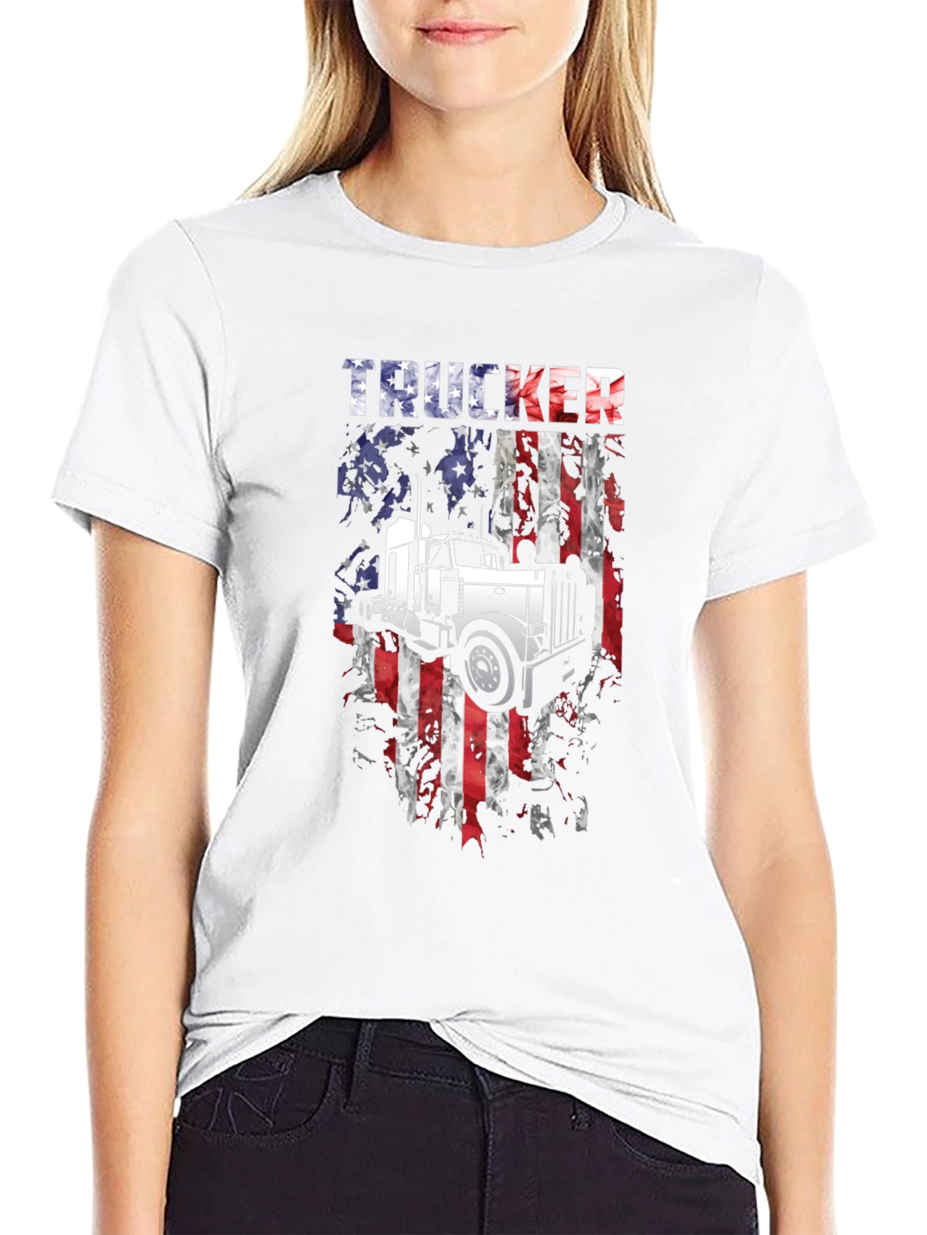 Trucker USA Flag Graphic Tee - Mens