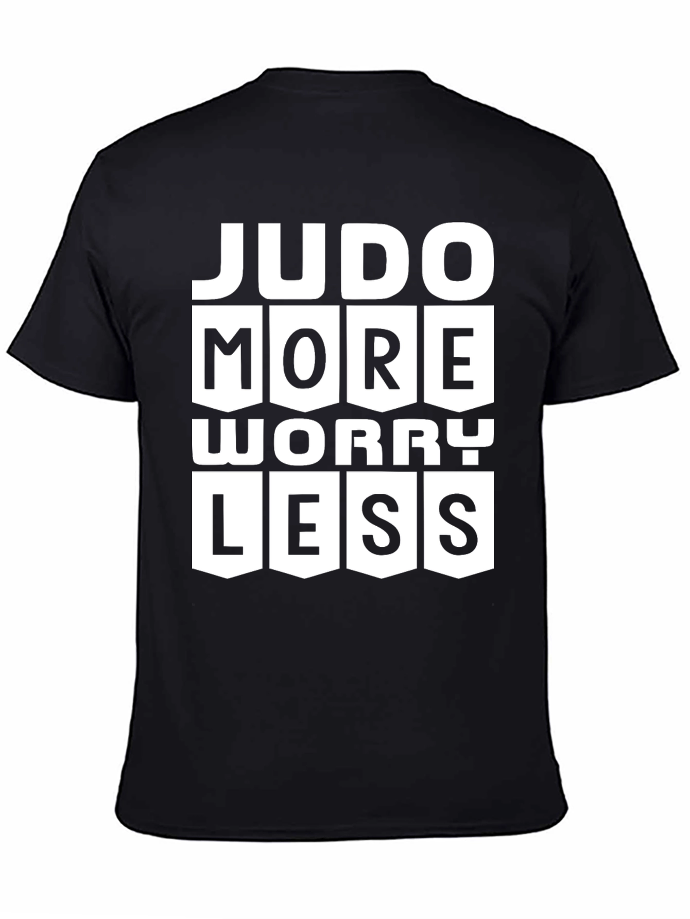 Judo More Worry Less Black Graphic T-Shirt