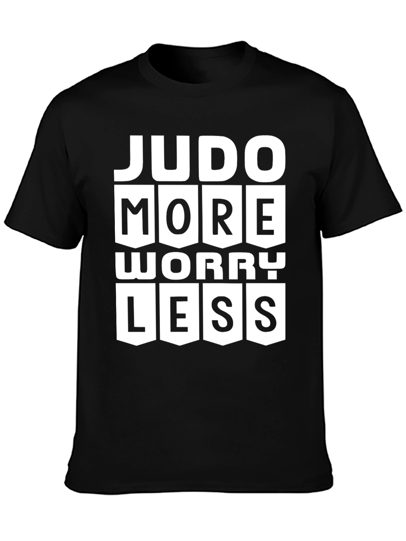 Judo More Worry Less Black Graphic T-Shirt