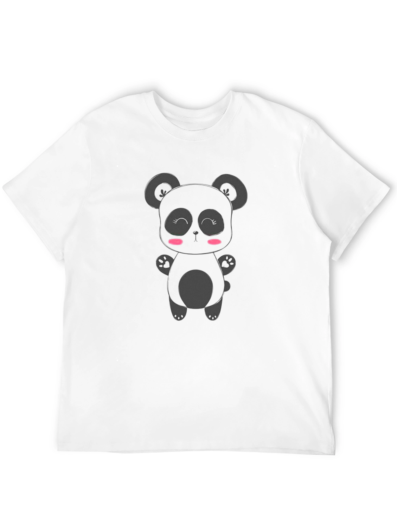 Cute Panda Bear Graphic Black T-Shirt