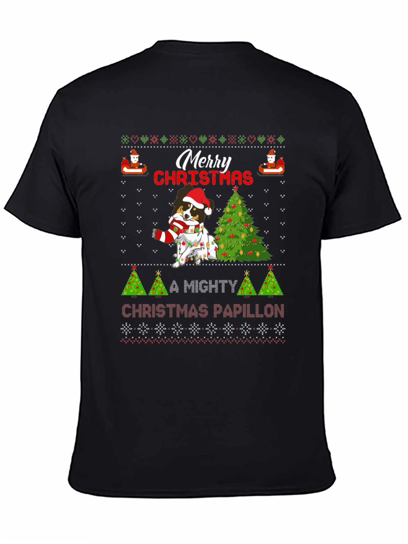 Merry Christmas Papillon Ugly Sweater T-Shirt