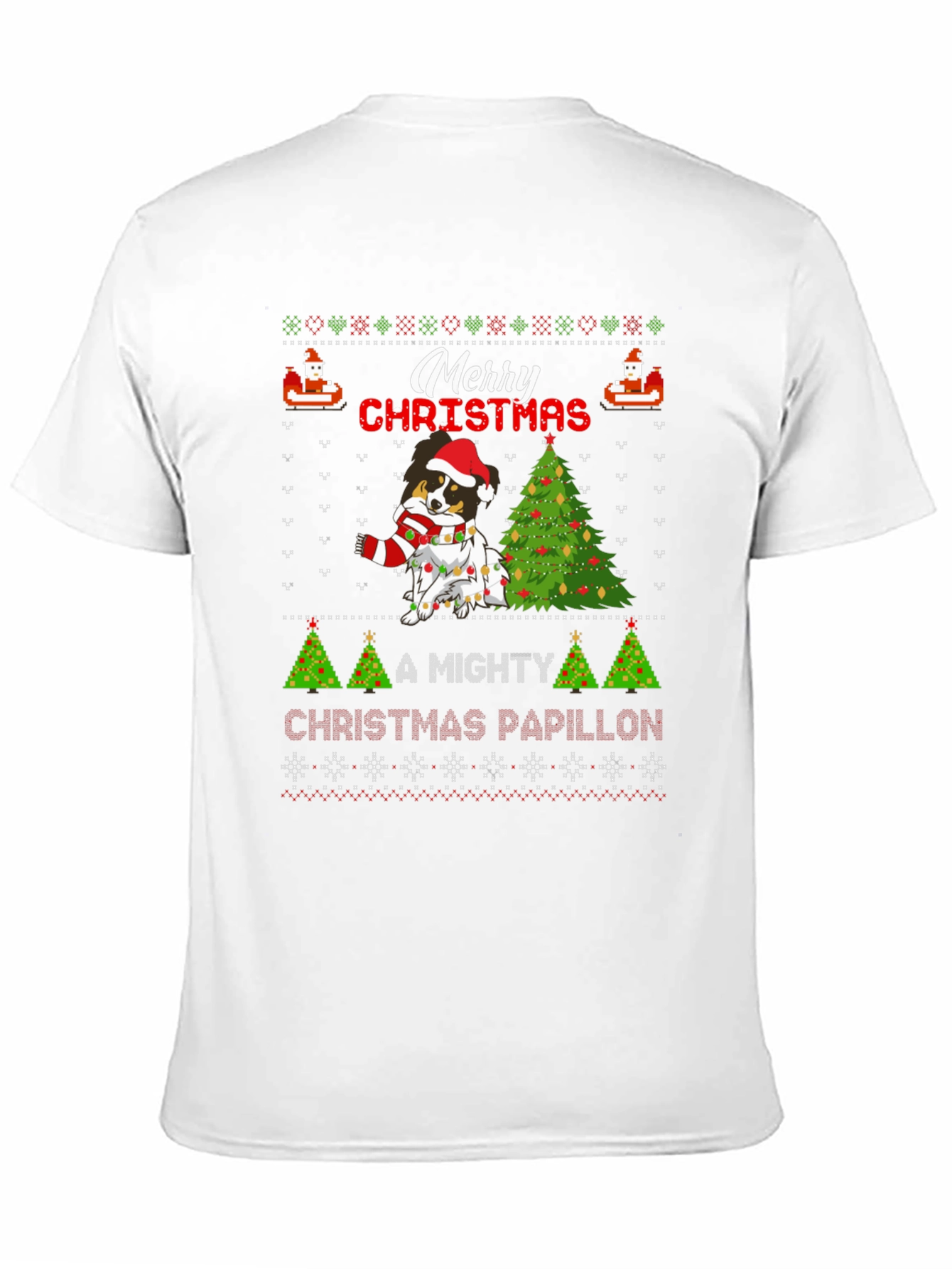 Merry Christmas Papillon Ugly Sweater T-Shirt