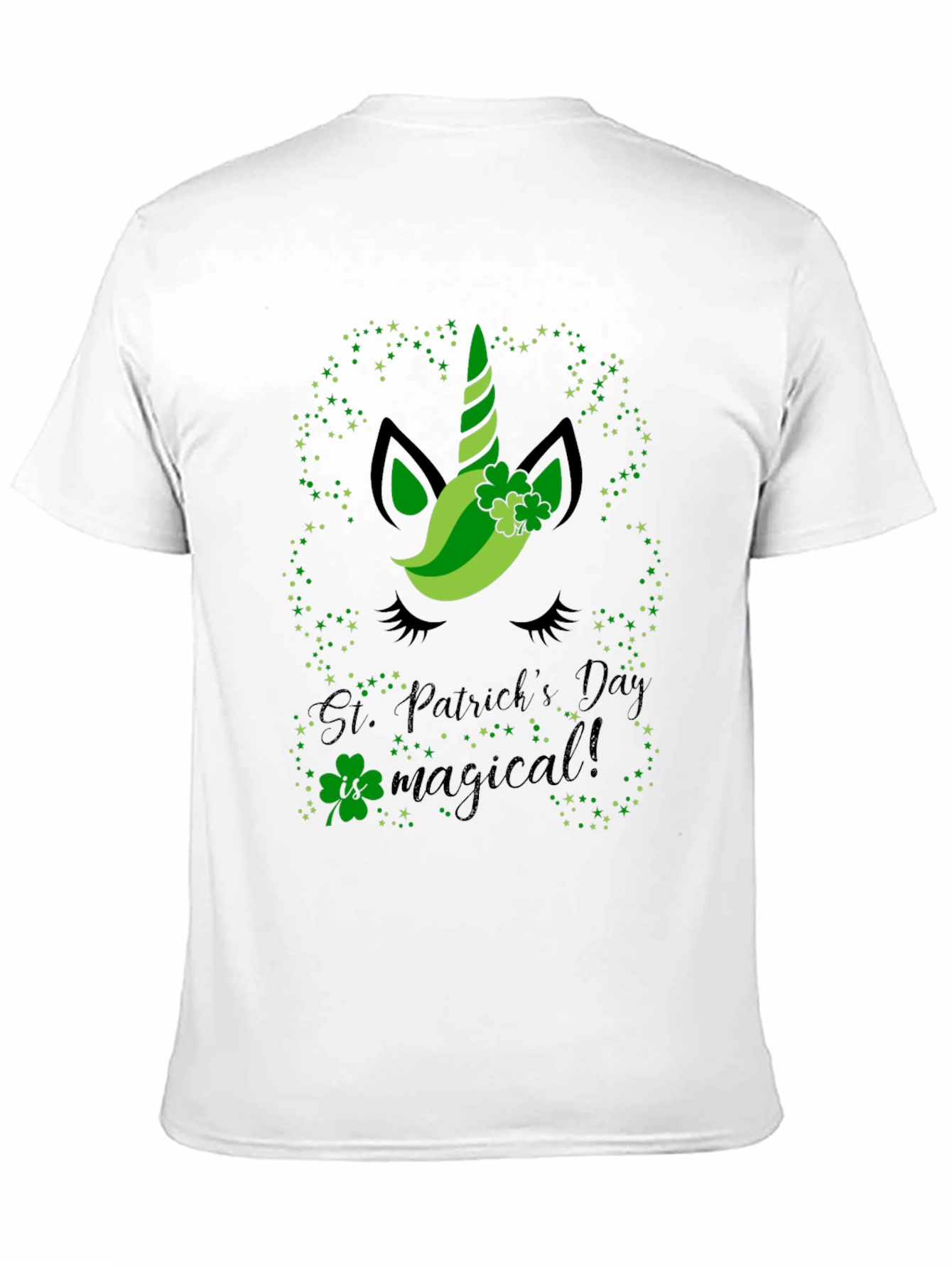 St. Patricks Day Unicorn Black T-Shirt
