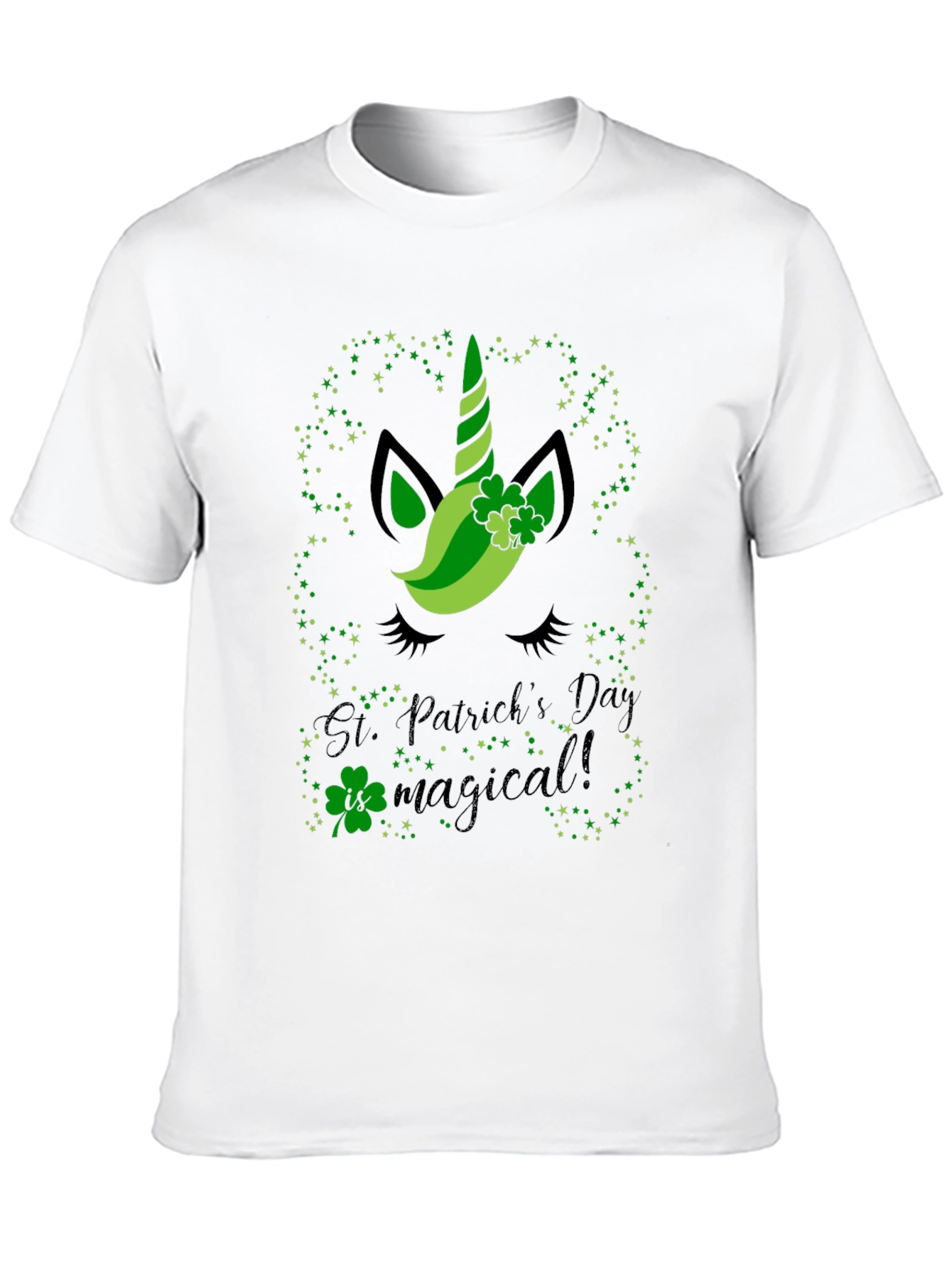 St. Patricks Day Unicorn Black T-Shirt