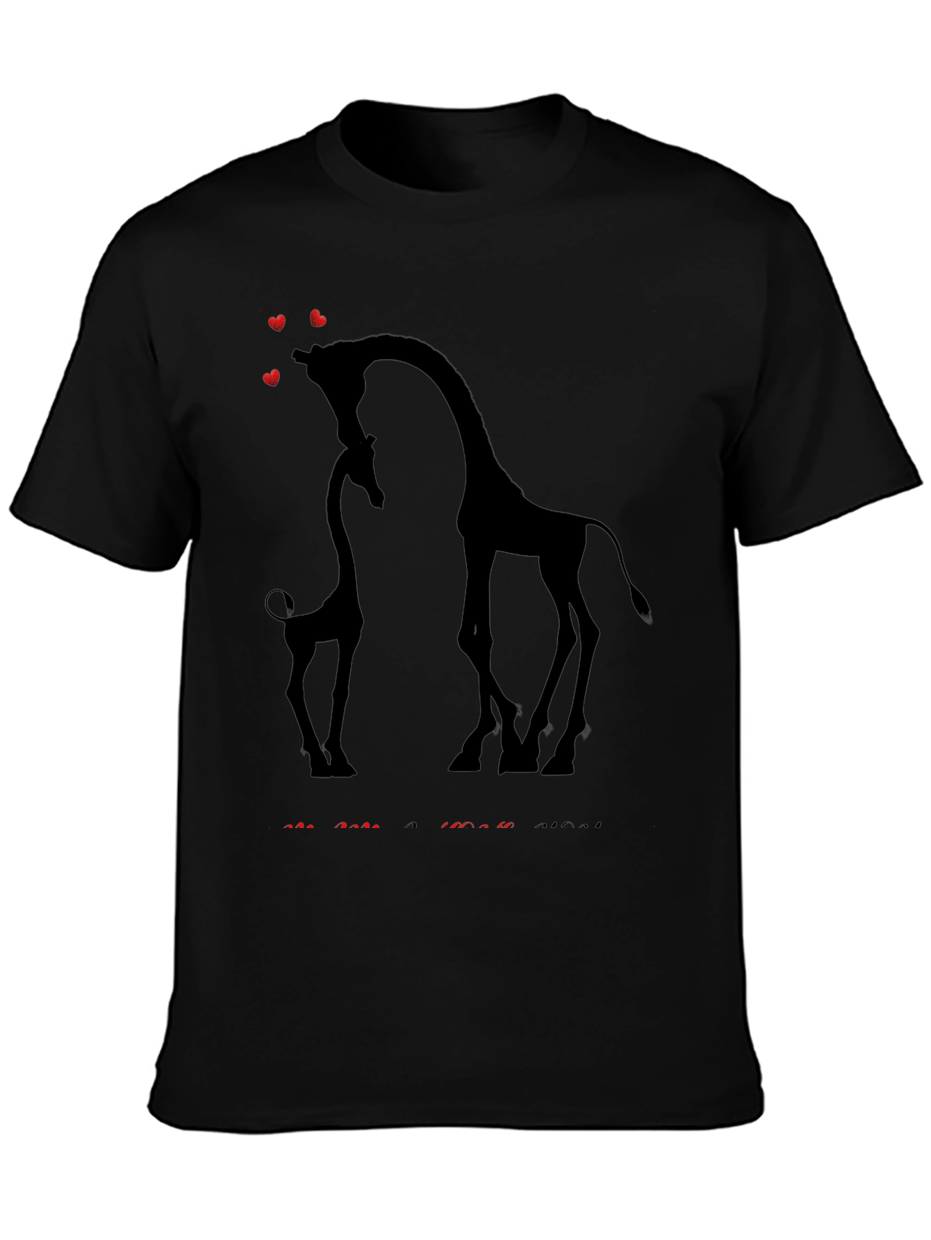 Giraffe Love T-Shirt - Black
