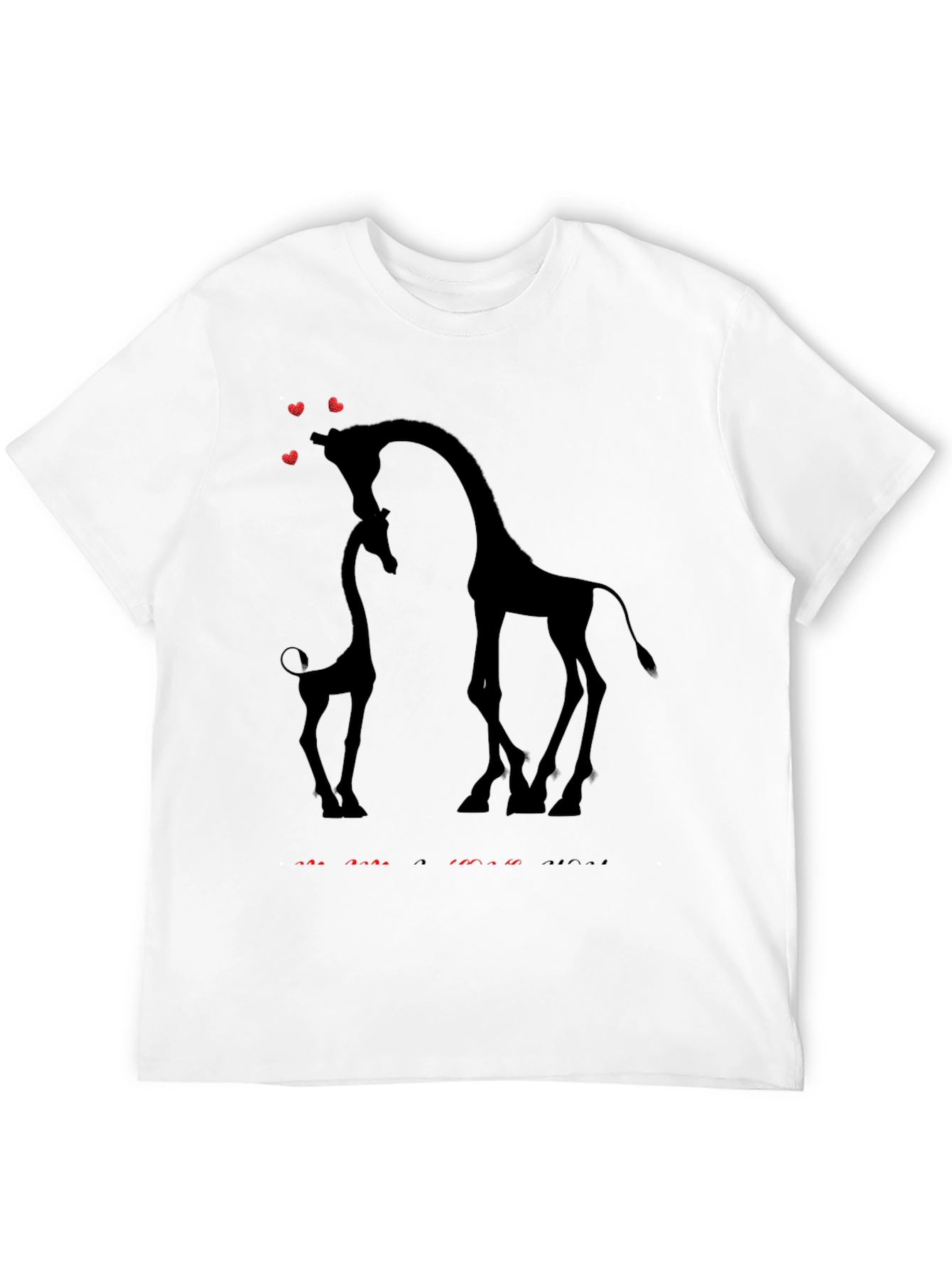 Giraffe Love T-Shirt - Black