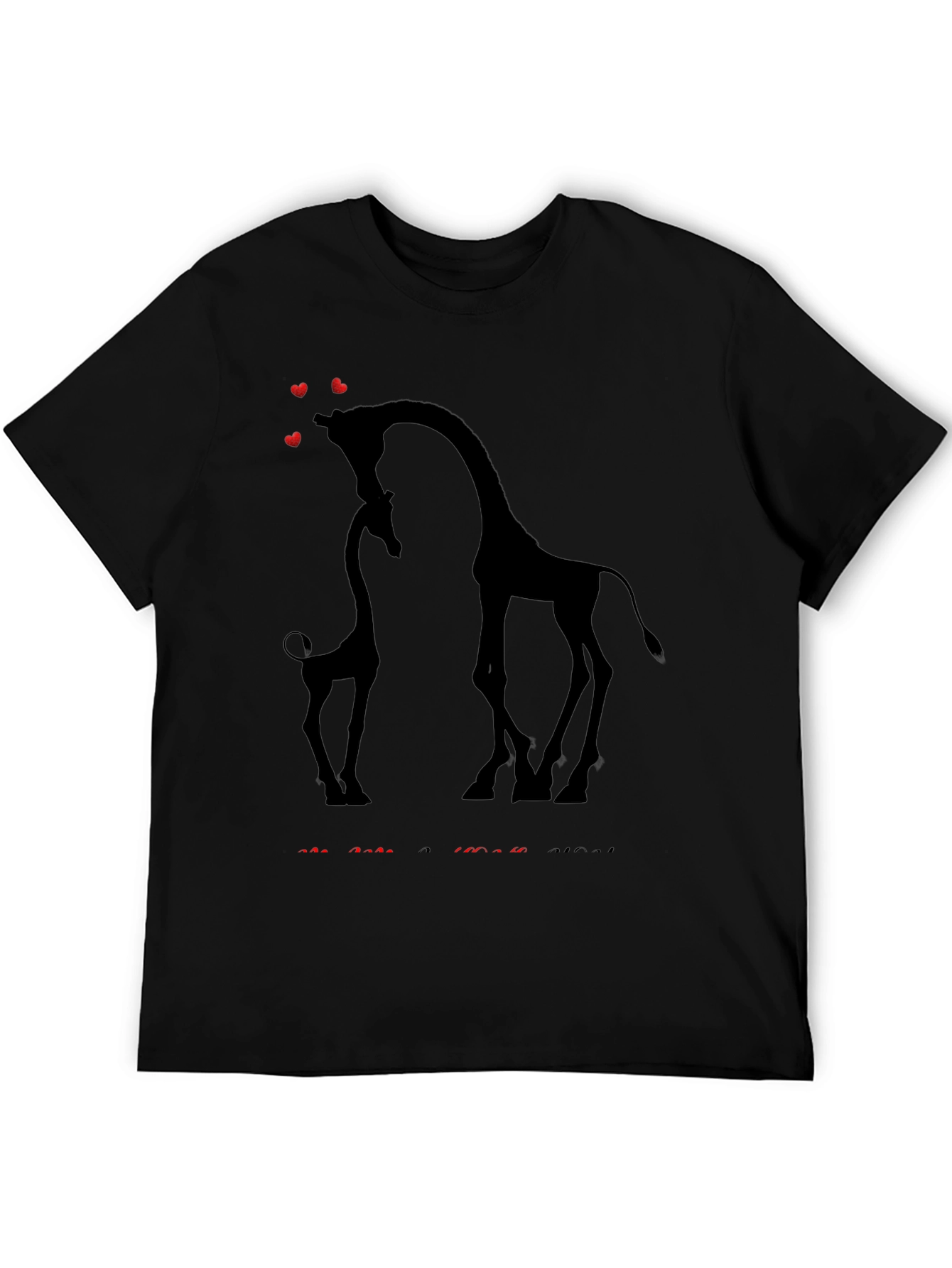Giraffe Love T-Shirt - Black
