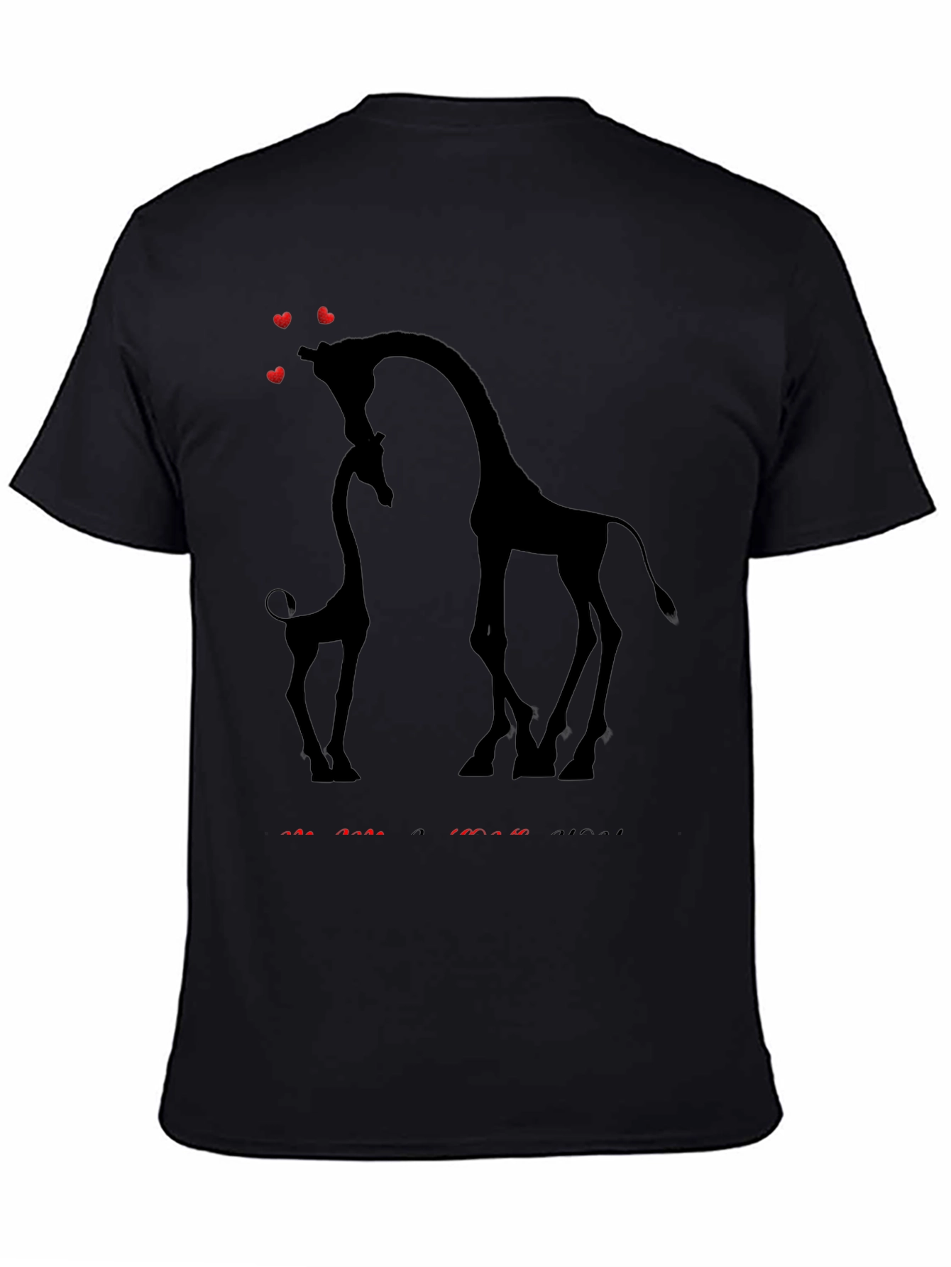 Giraffe Love T-Shirt - Black