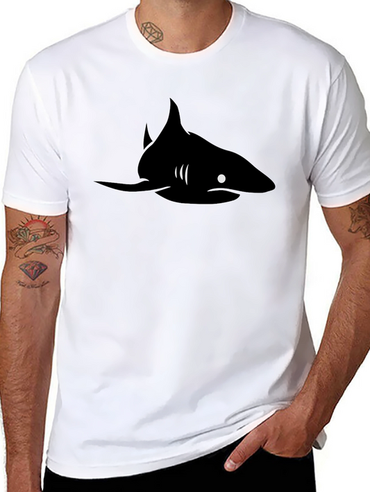 Mens Black Shark Graphic Tee - Cool & Casual