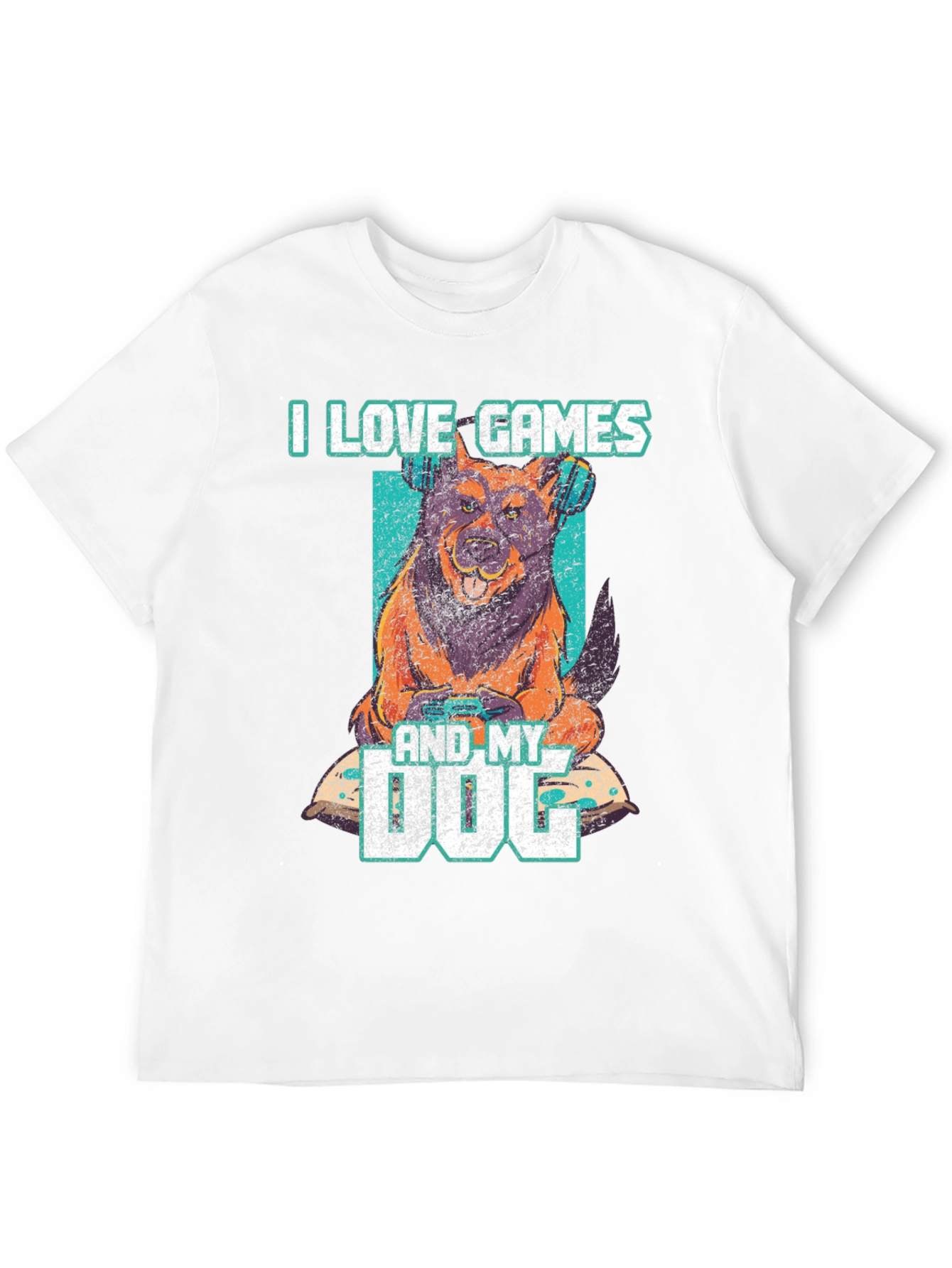 I Love Games & My Dog Graphic T-Shirt