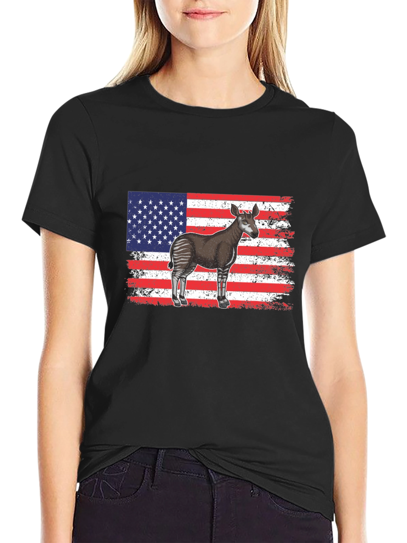 American Flag Okapi T-Shirt