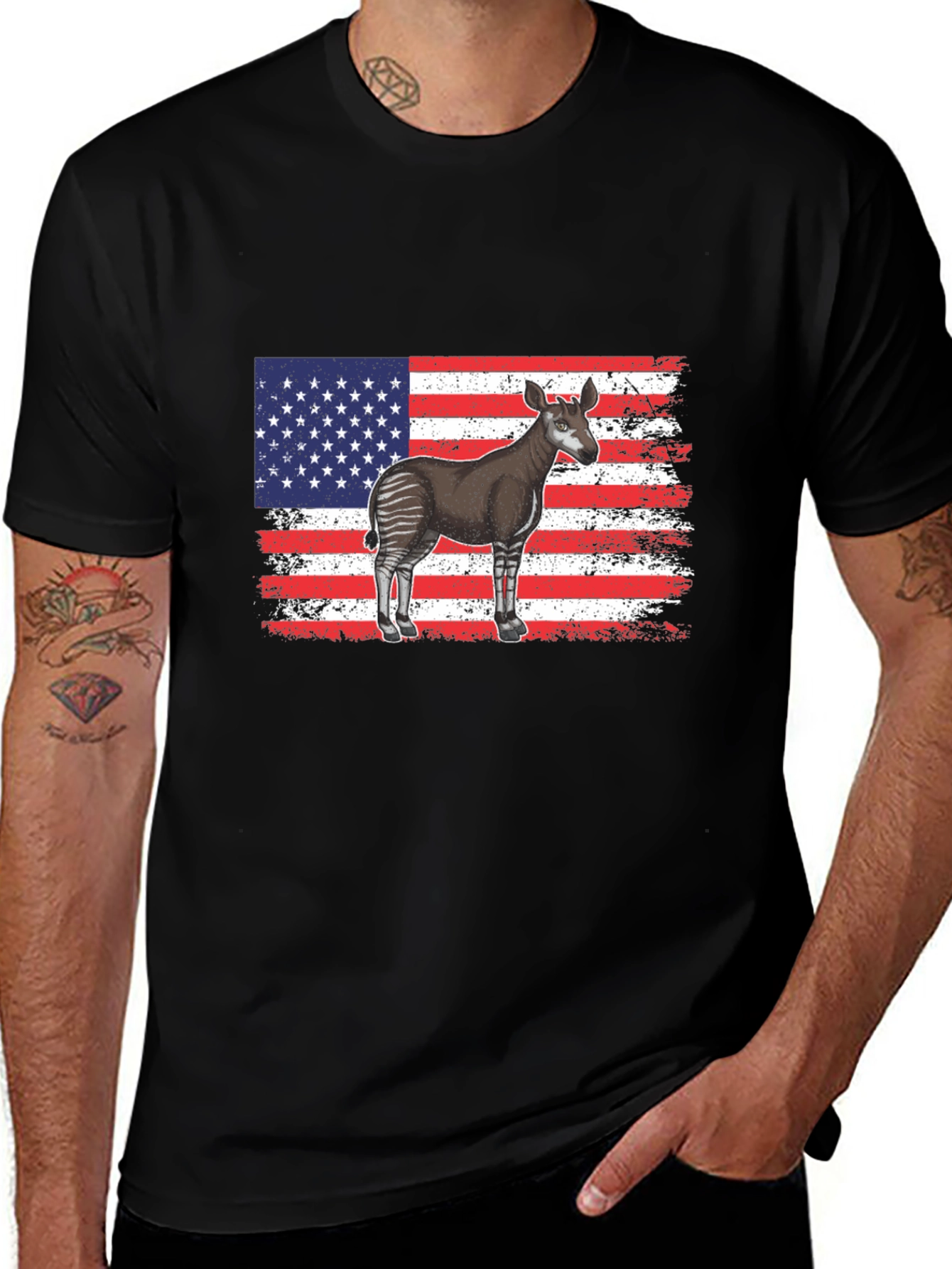 American Flag Okapi T-Shirt