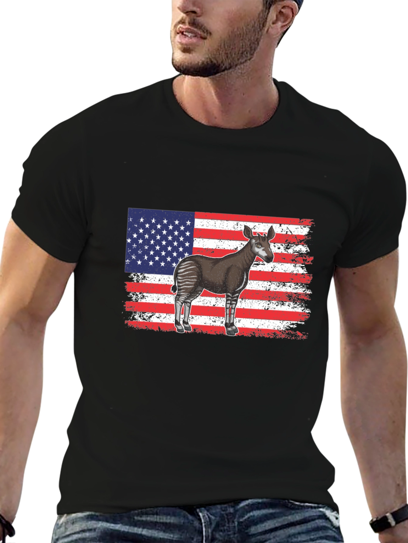 American Flag Okapi T-Shirt