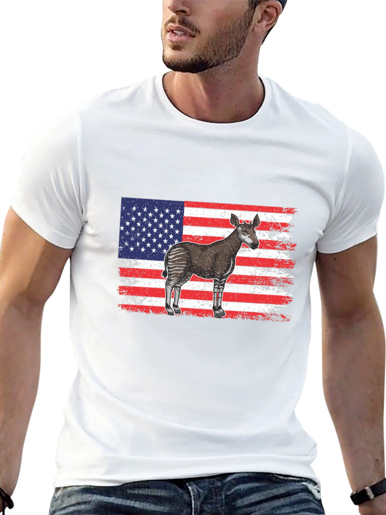 American Flag Okapi T-Shirt