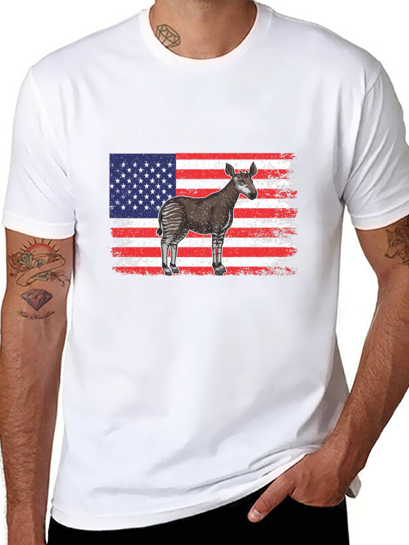 American Flag Okapi T-Shirt