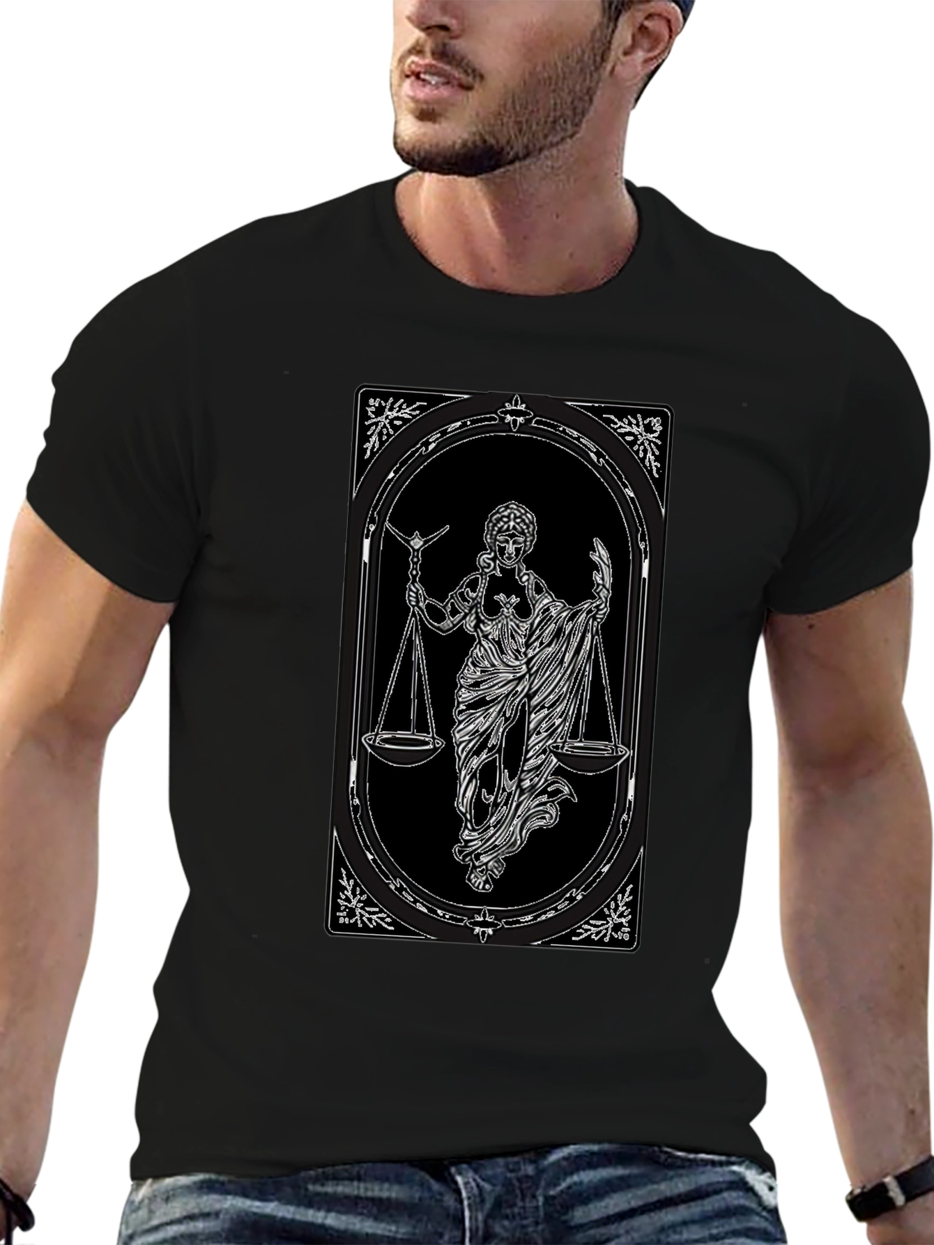 Libra Zodiac Tarot Card T-Shirt