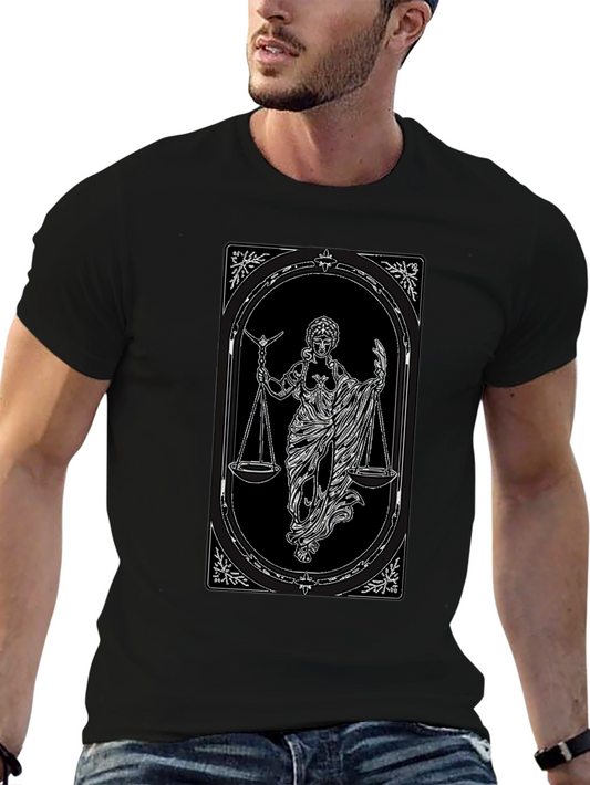 Libra Zodiac Tarot Card T-Shirt