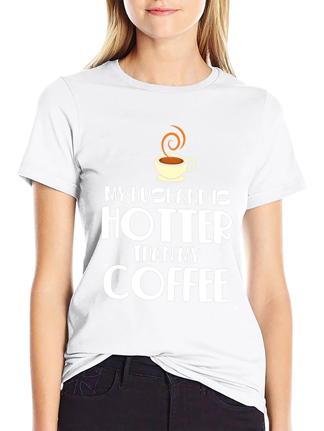 Funny Husband Hotter Than Coffee Black T-Shirt