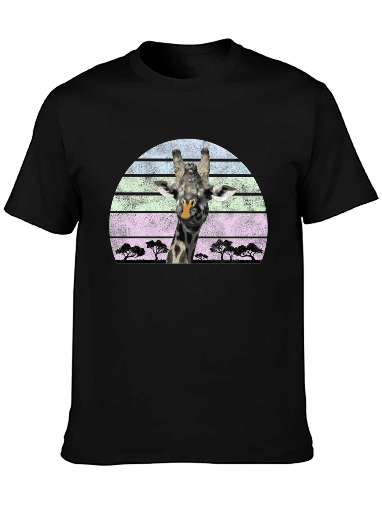 Giraffe Sunset Graphic Tee - Unique Design
