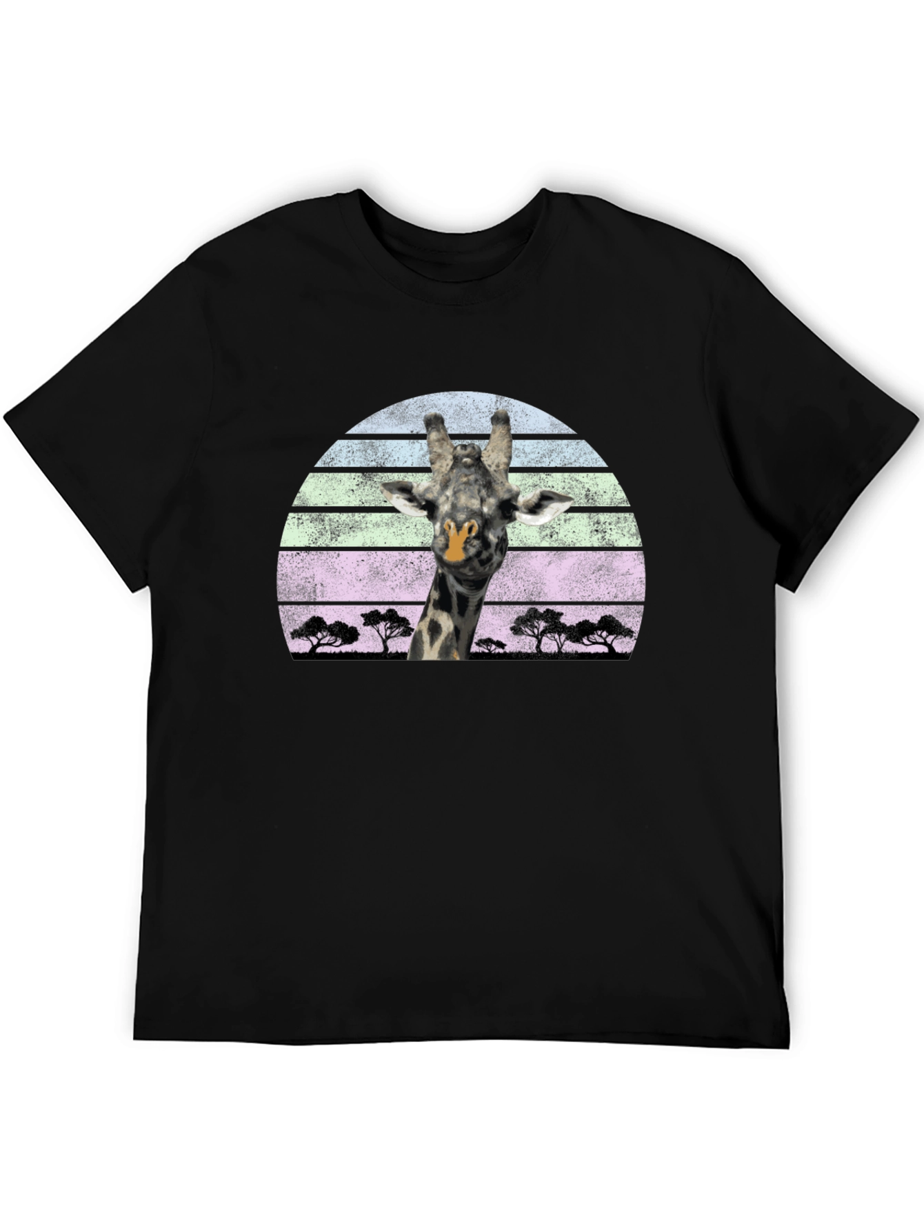 Giraffe Sunset Graphic Tee - Unique Design