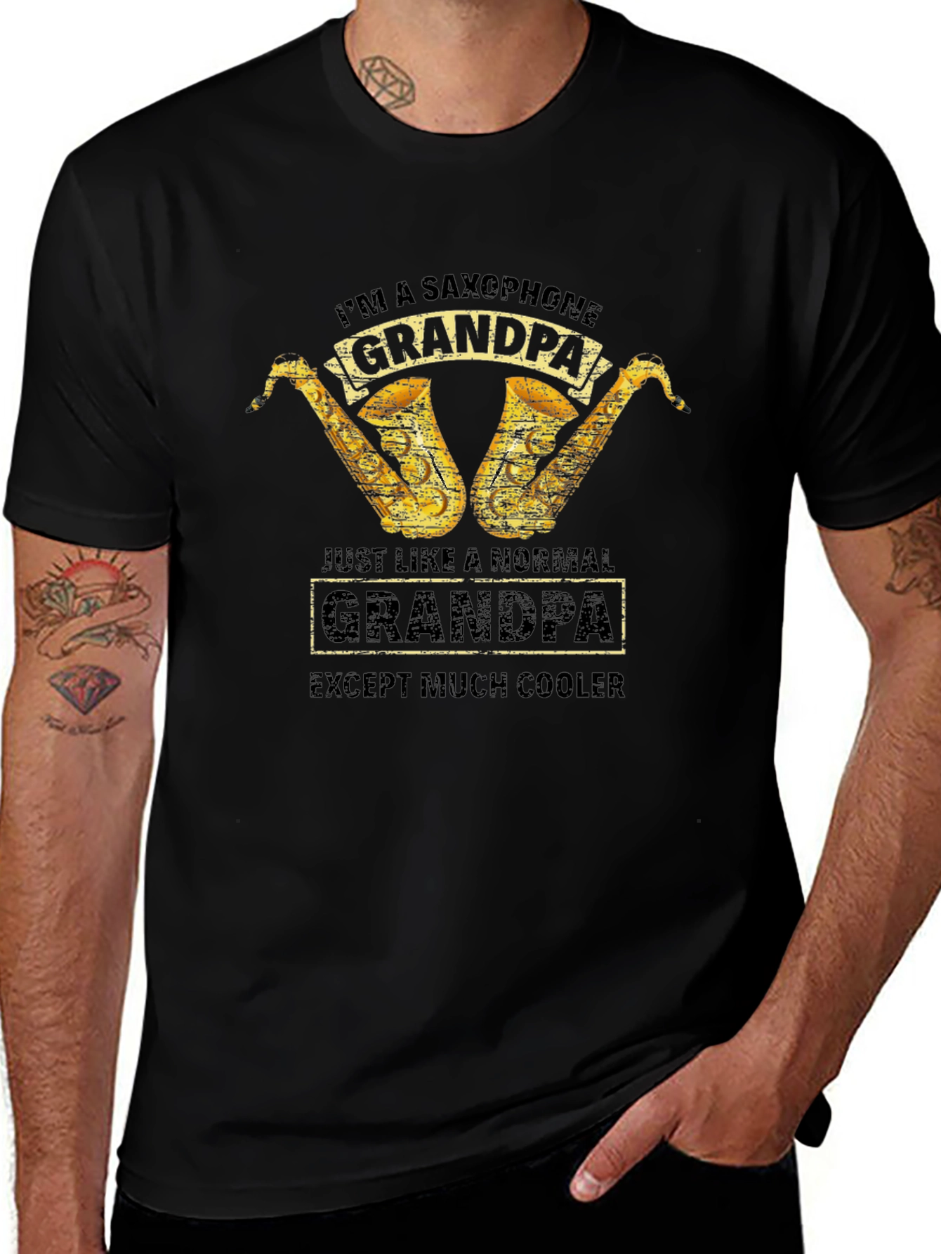 Saxophone Grandpa T-Shirt - Cool Grandpa Gift