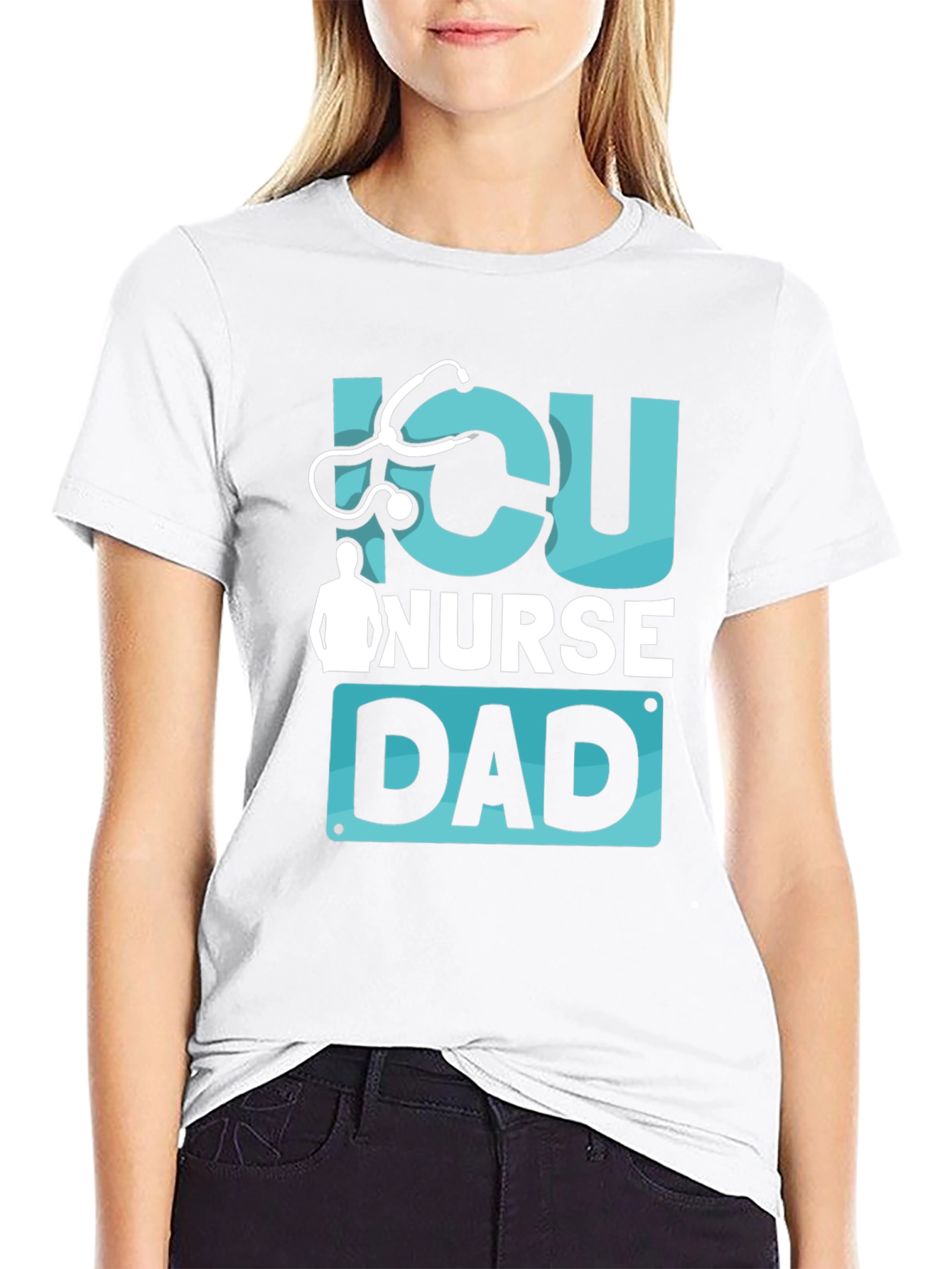 ICU Nurse Dad Graphic T-Shirt - Black