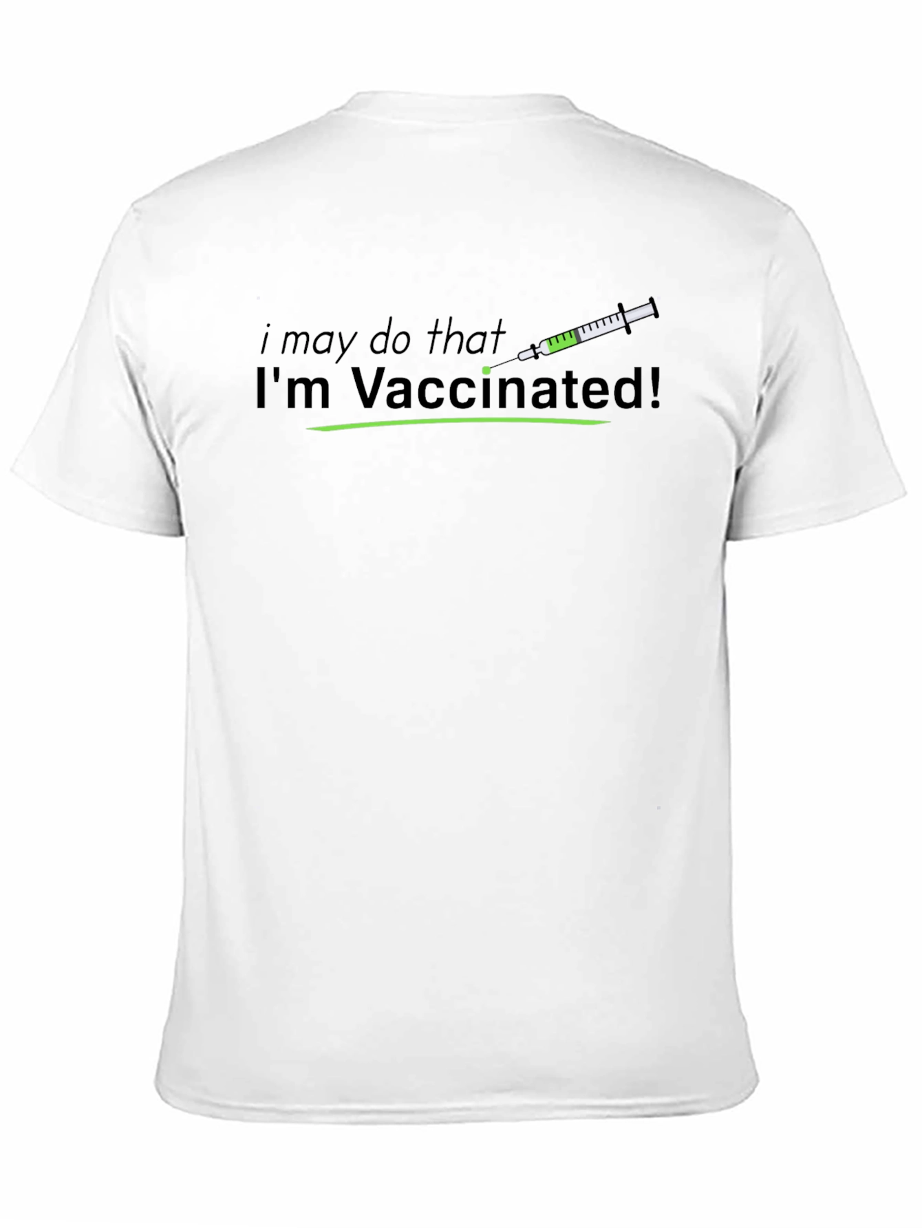 Im Vaccinated! Statement Tee - Black Cotton T-Shirt