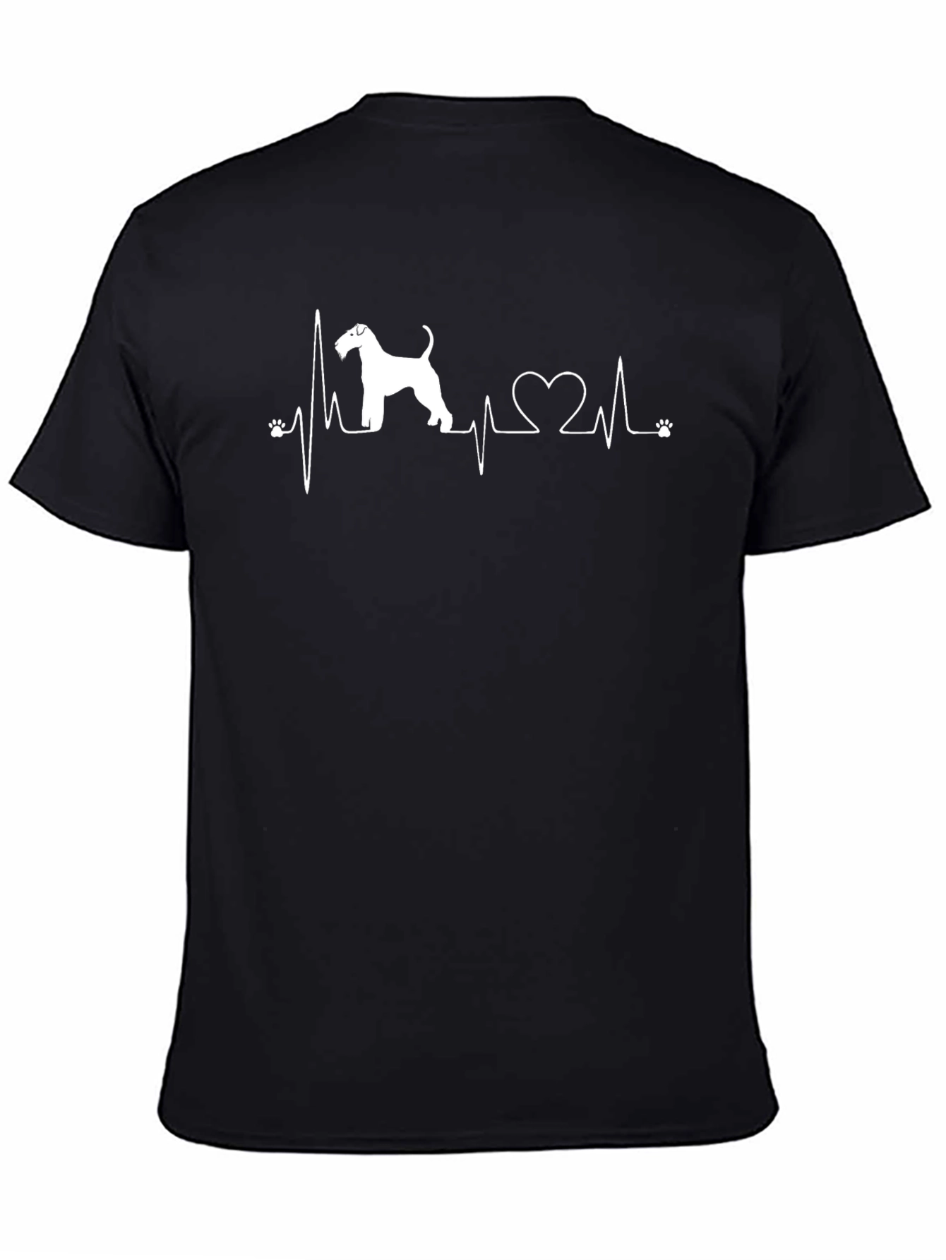 Dog Breed Heartbeat T-Shirt - Black Cotton Tee