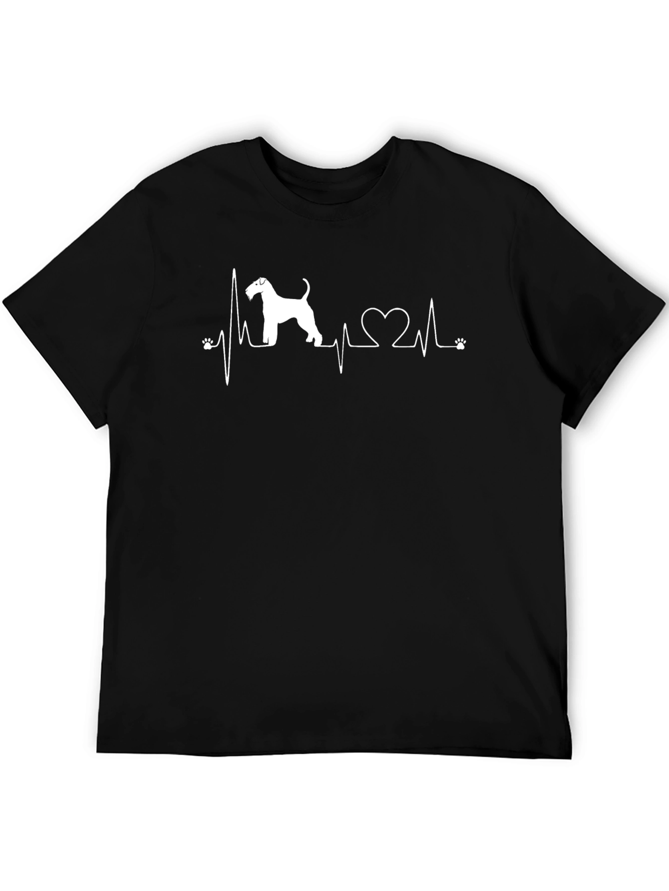 Dog Breed Heartbeat T-Shirt - Black Cotton Tee