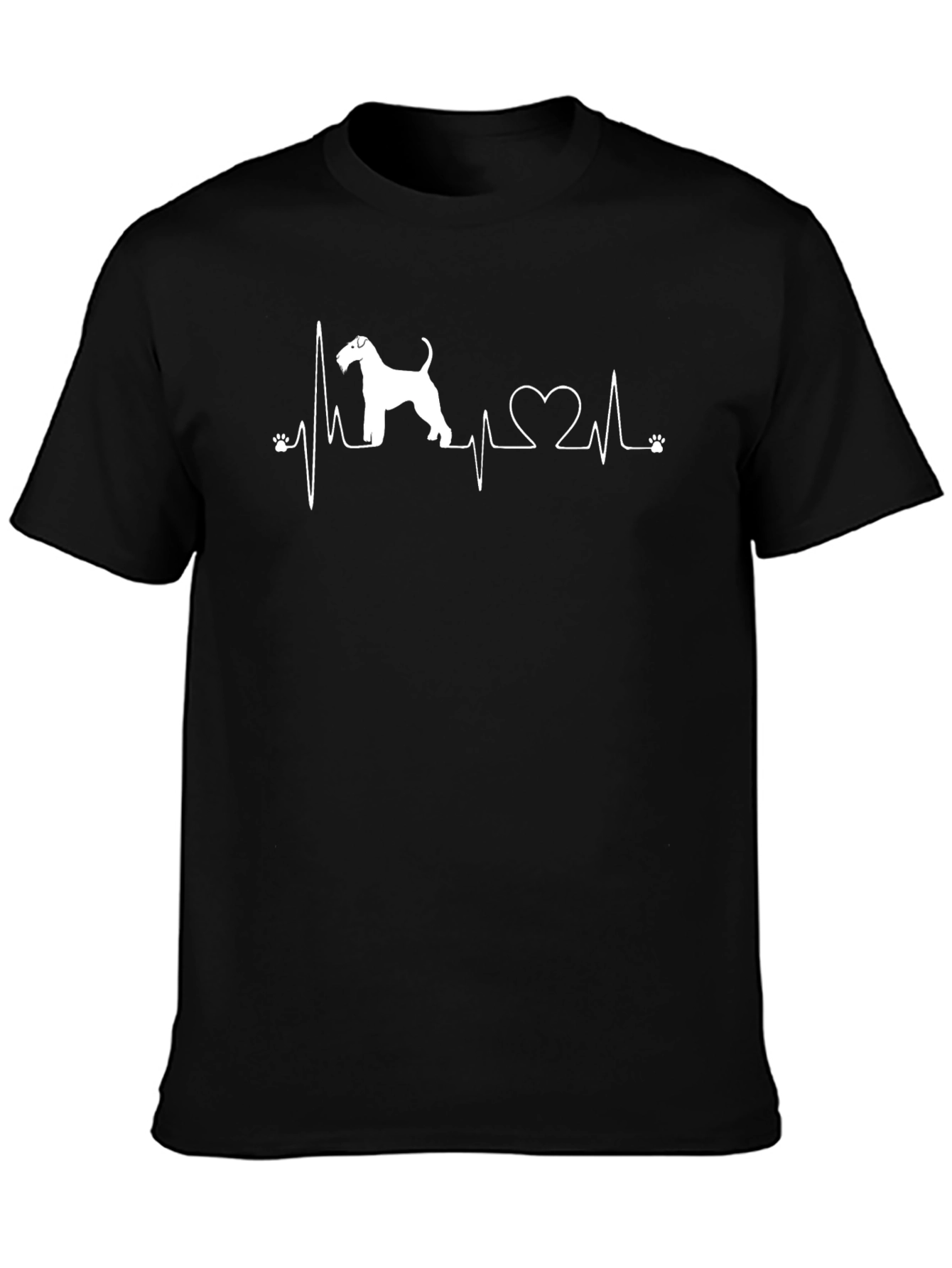 Dog Breed Heartbeat T-Shirt - Black Cotton Tee