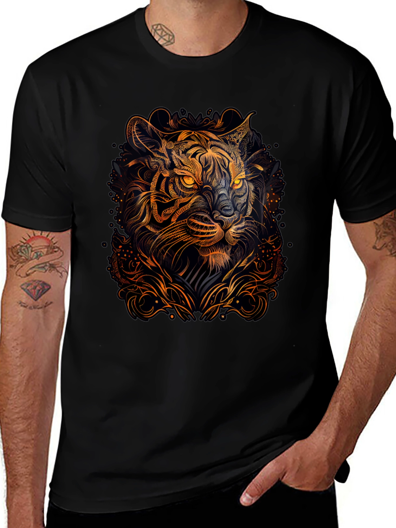 Tiger Graphic Black T-Shirt