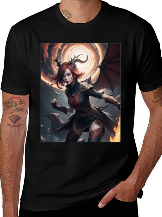 Fiery Succubus T-Shirt - Fantasy Graphic Tee