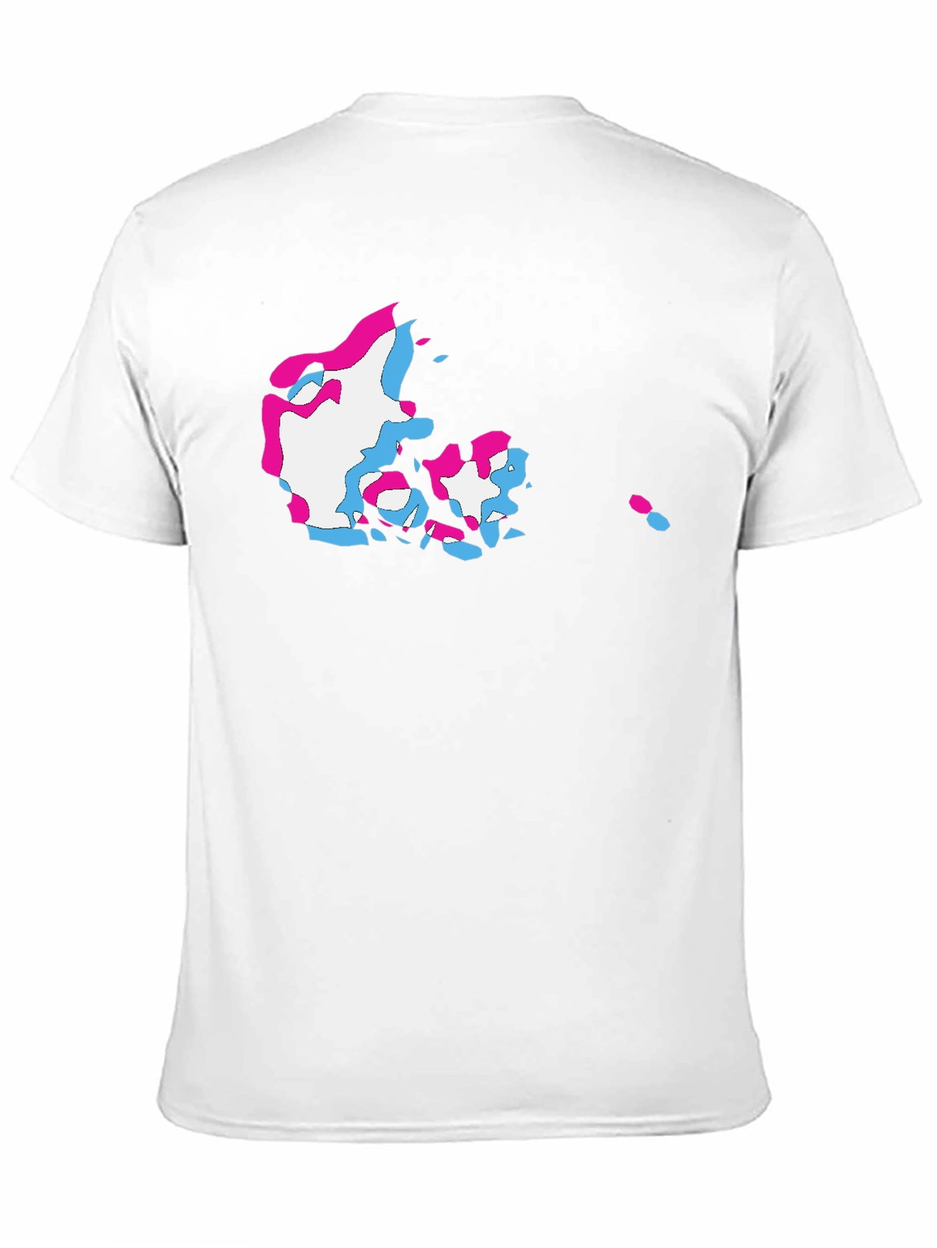 Denmark Map Glitch Style Black T-Shirt