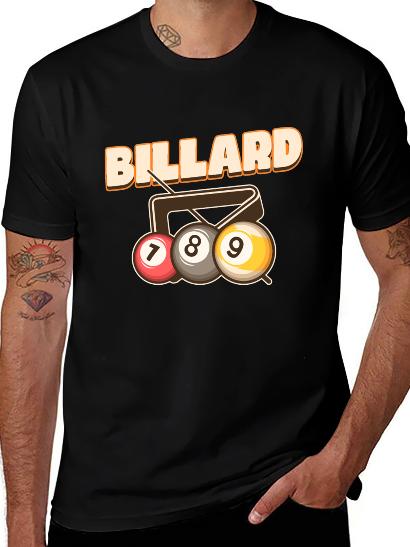 Billiard T-Shirt - 7 8 9 Ball Design