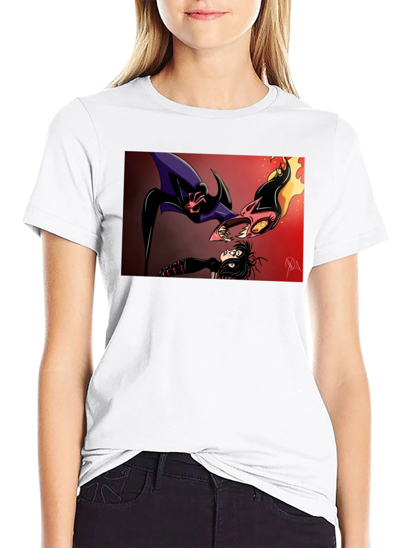 Cartoon Battle Graphic Tee - Black