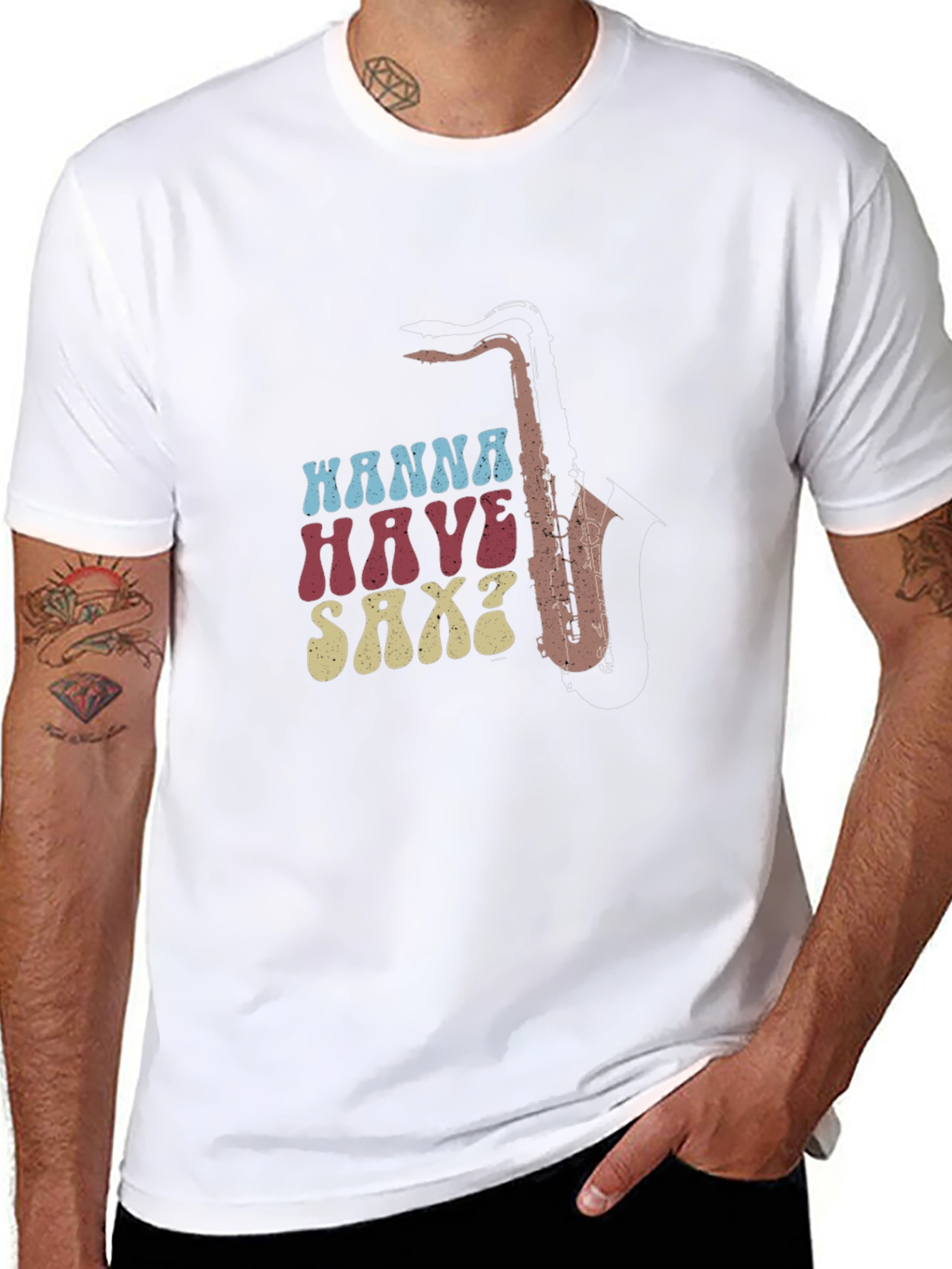 Wanna Have Sax? T-Shirt - Retro Music Tee